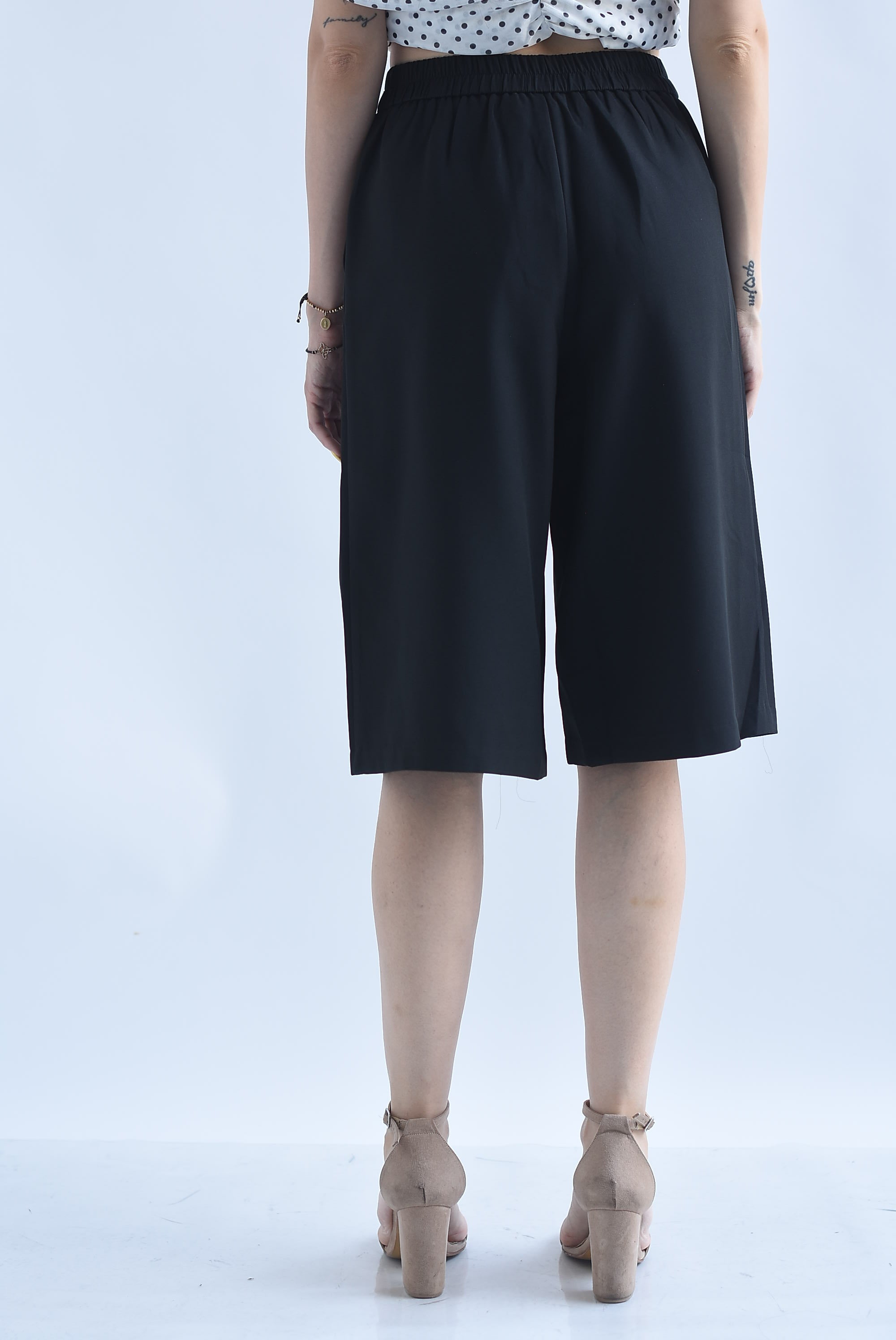 Bermuda culotte de vestir cintura elástica