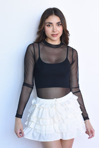 Fashion Styled Falda-Short olanes jareta Blanco