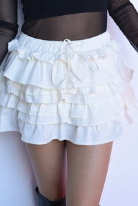 Fashion Styled Falda-Short olanes jareta Blanco