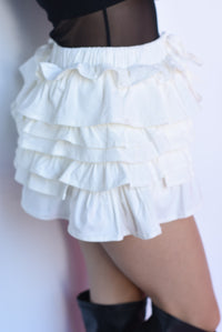 Fashion Styled Falda-Short olanes jareta Blanco