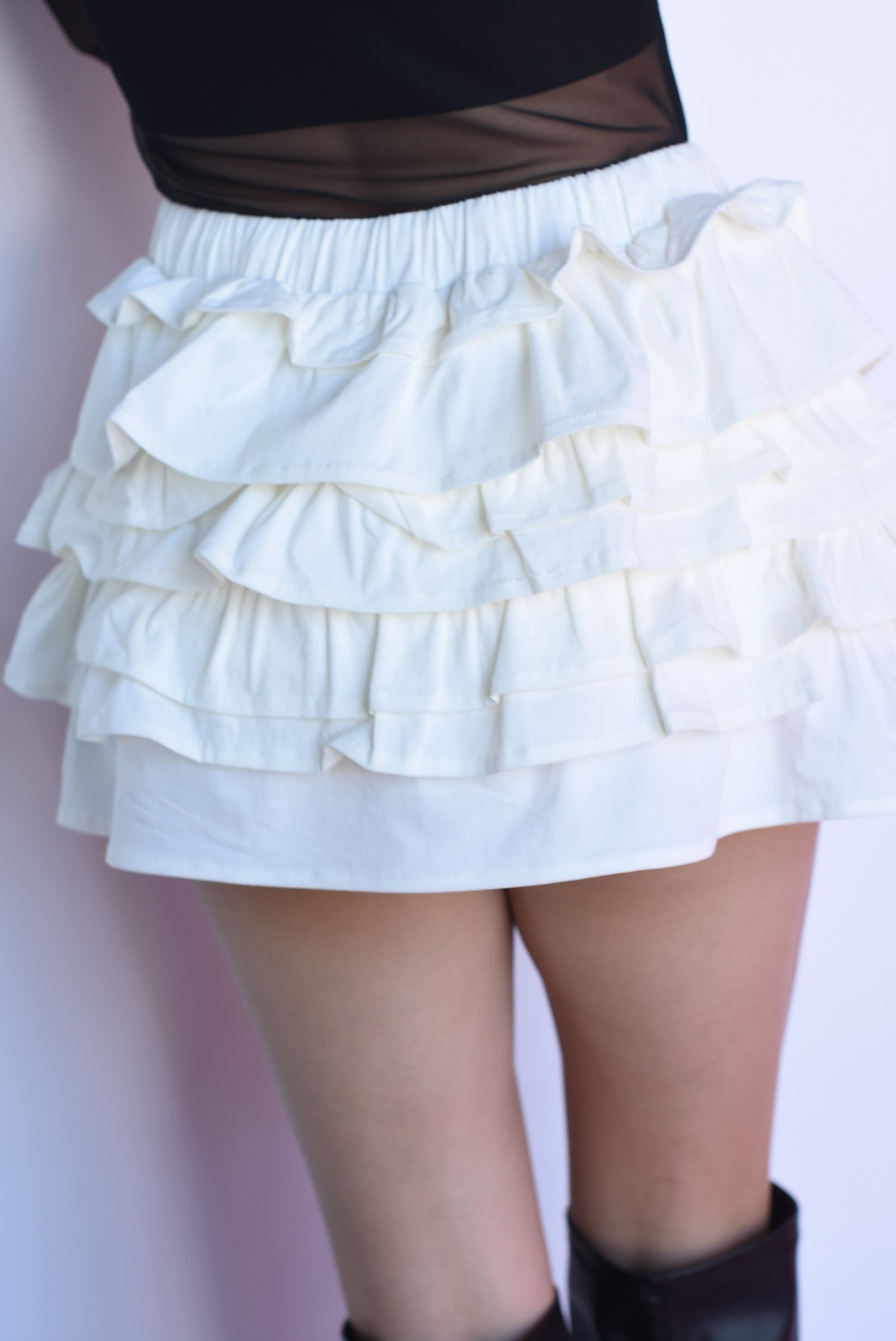 Falda-Short olanes jareta Blanco