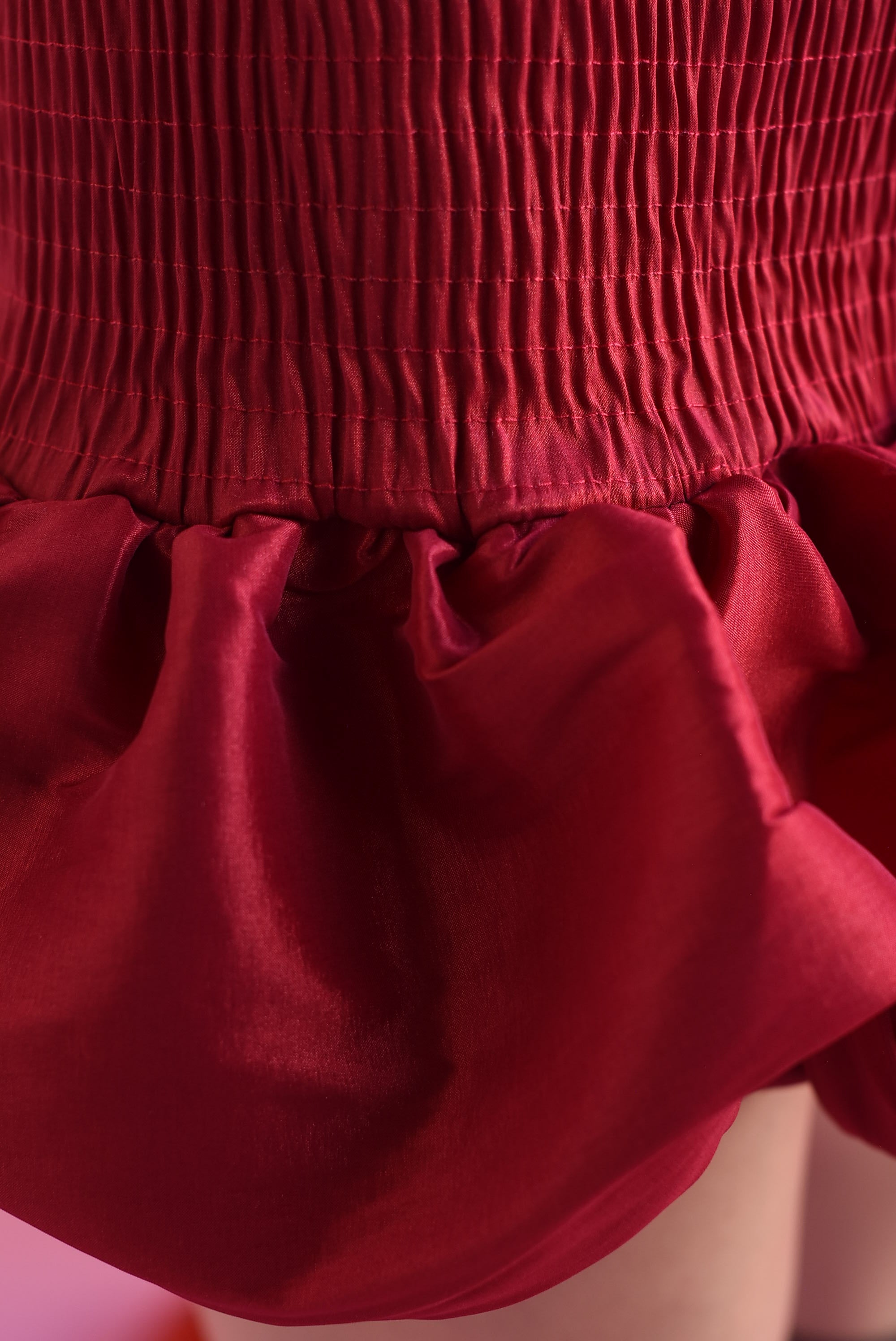 Falda mini elástico globo Rojo