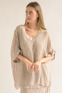 Fashion Styled Set Falda larga olanes y Blusón Greige