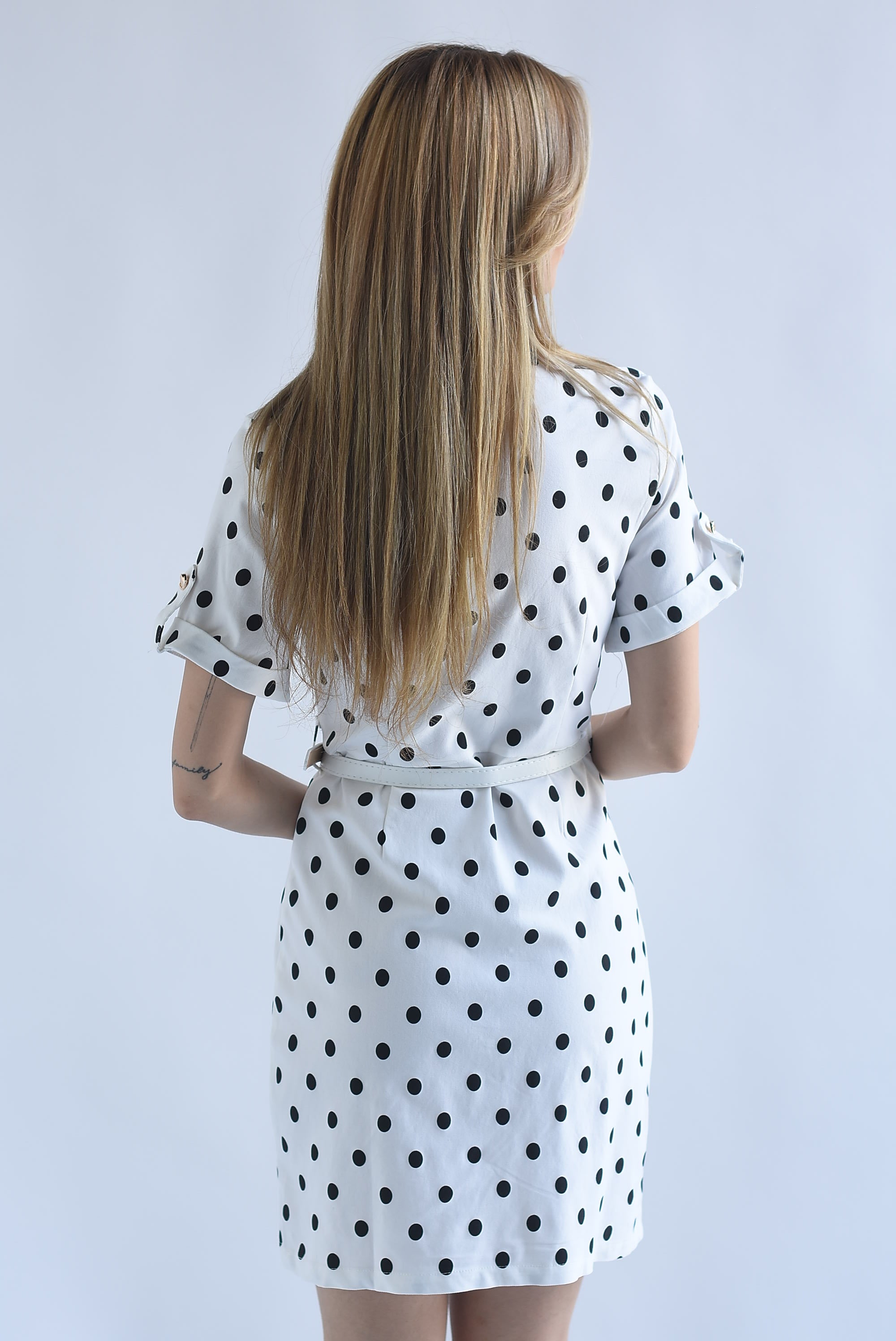 Vestido Denim polka dots