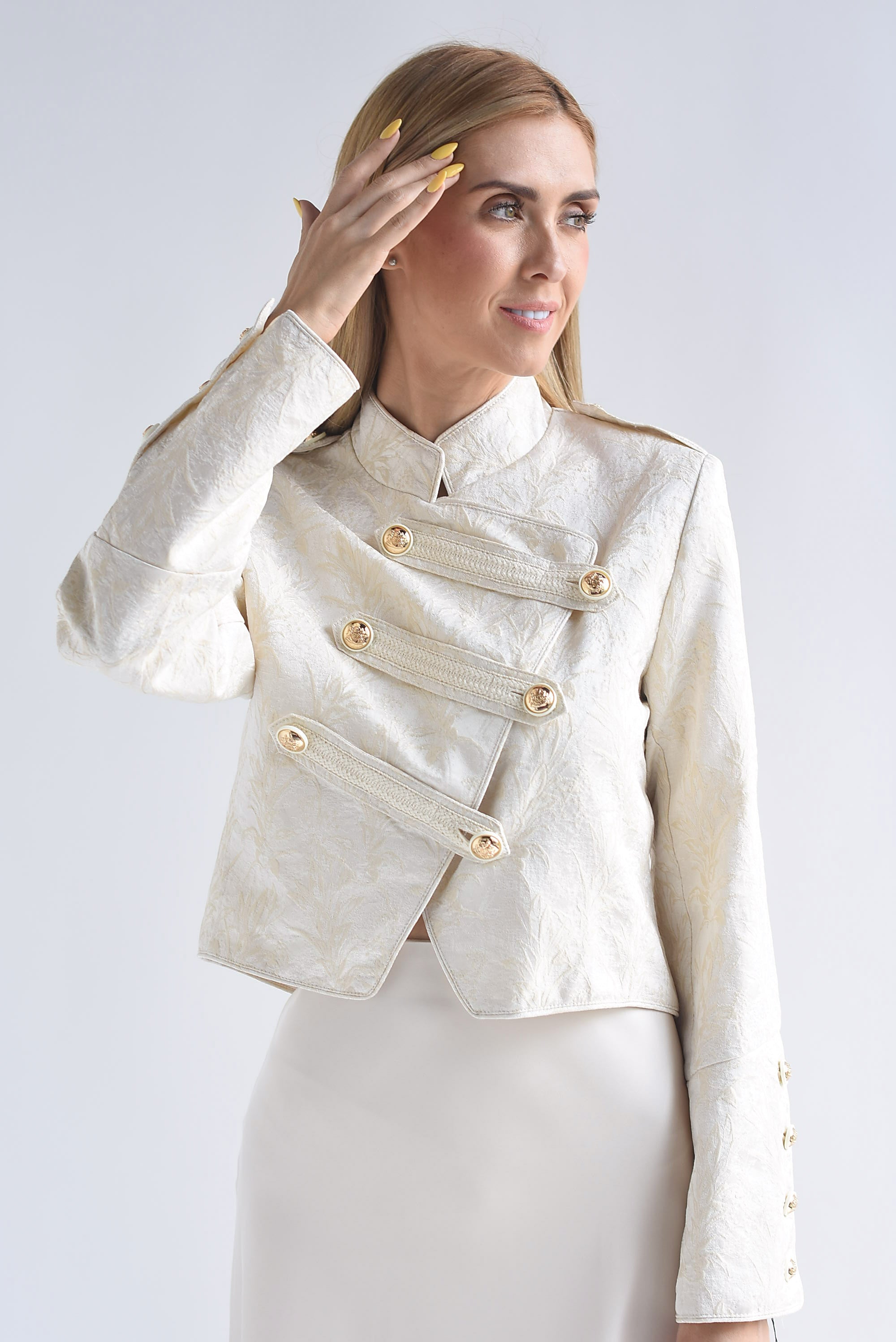Blazer militar cruzado tapiz