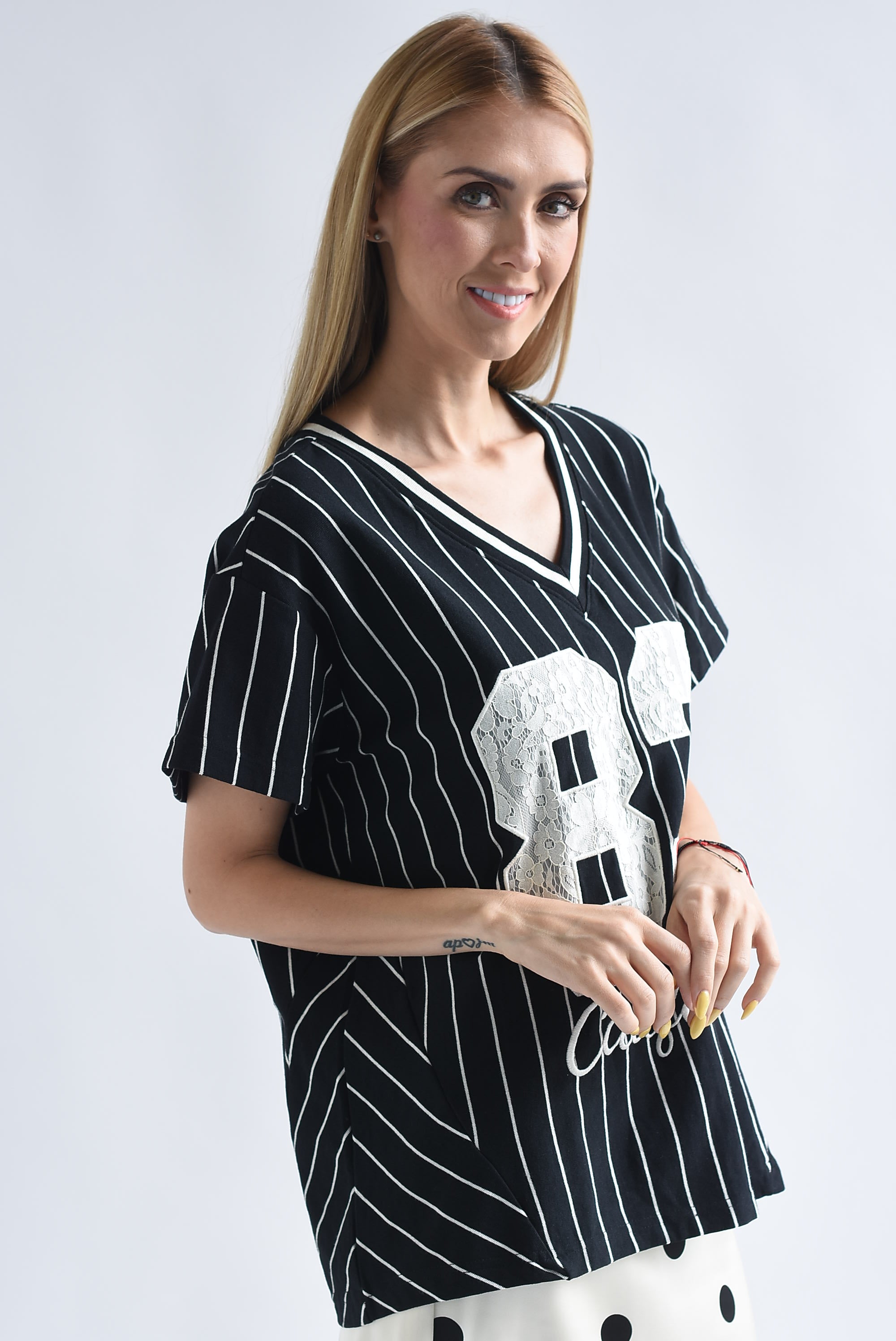 Jersey #83 encaje rayas