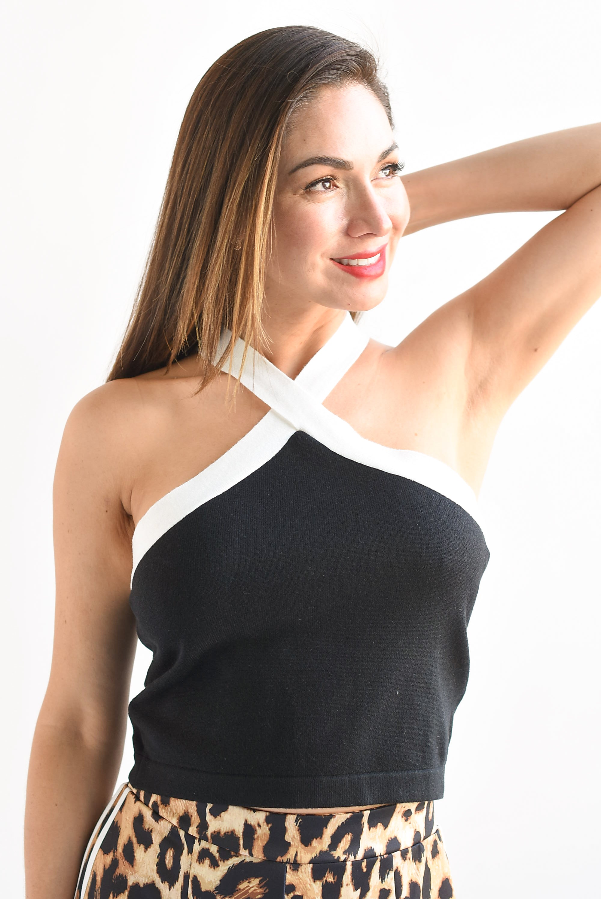 Top cuello cruzado Negro