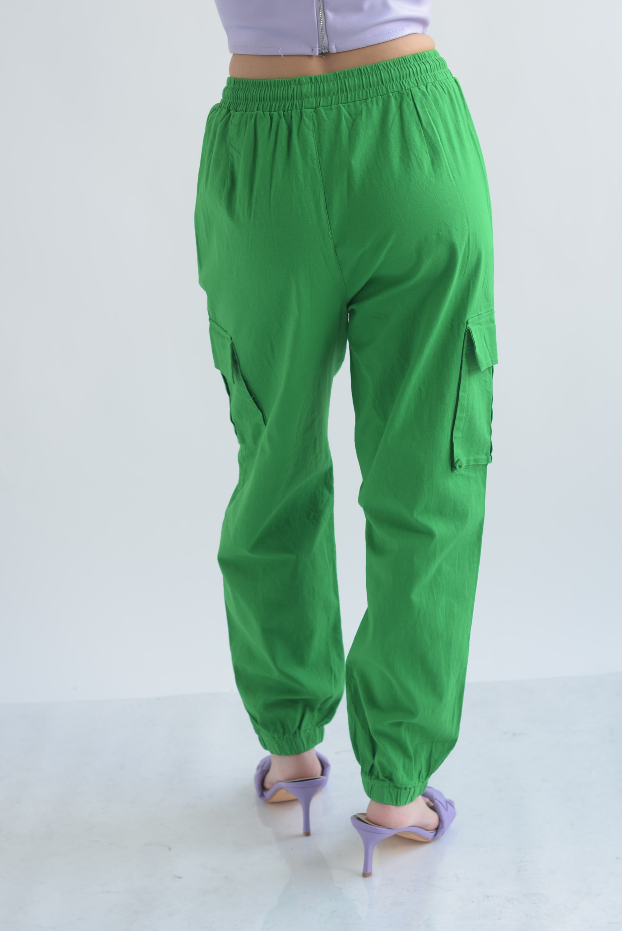 Jogger cargo lino Verde