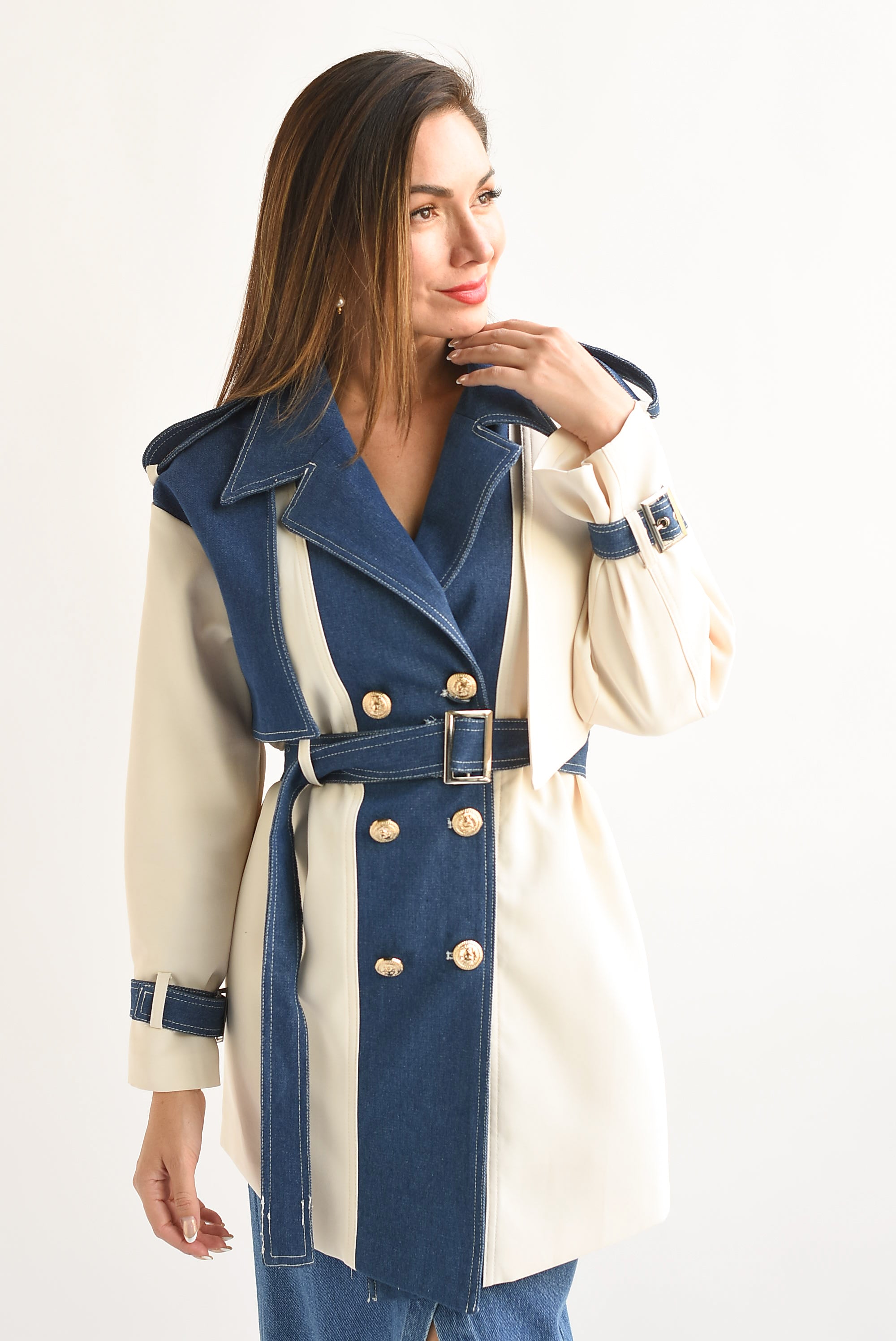 Gabardina Denim Ivory