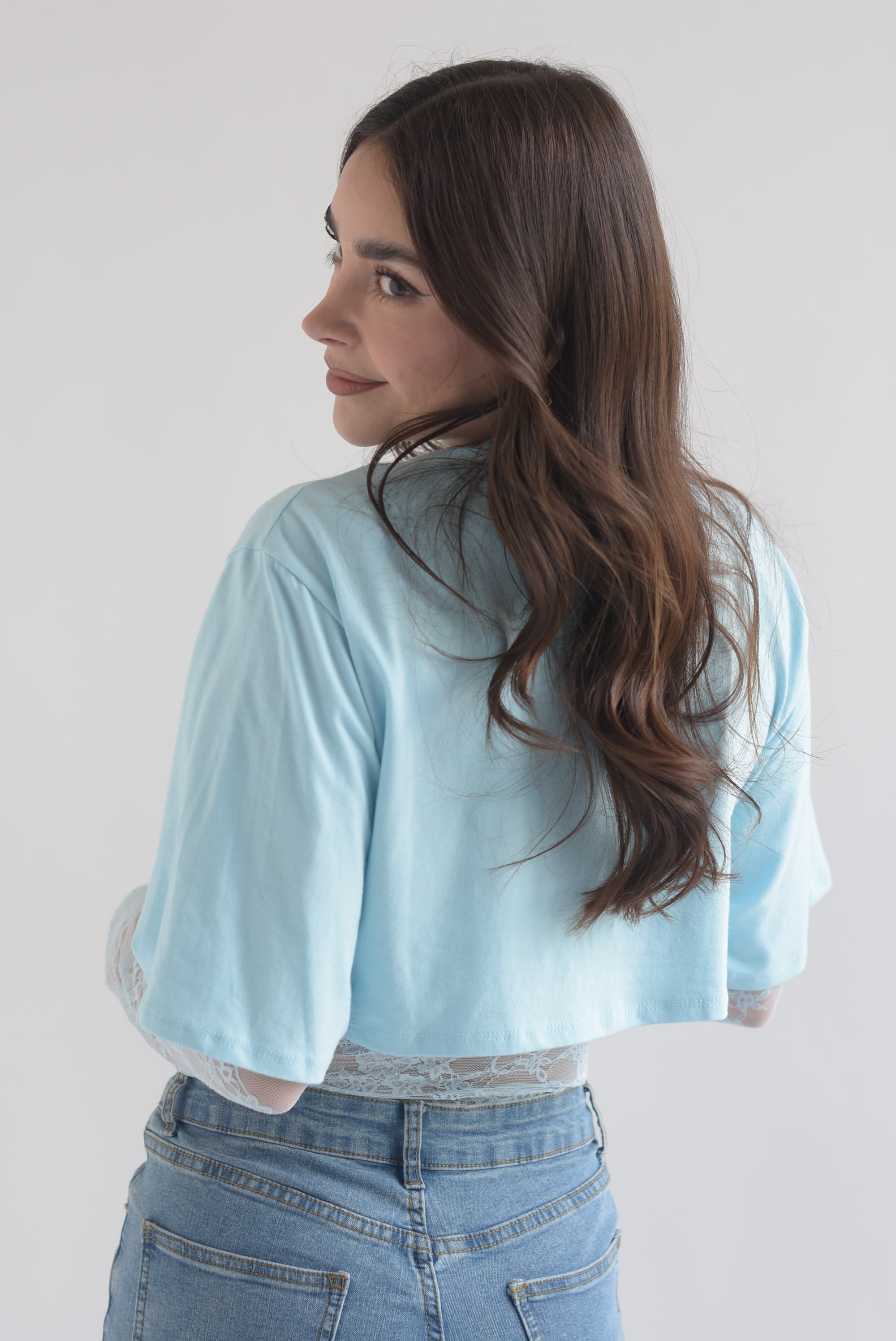 Body encaje con t-shirt en sobreposición