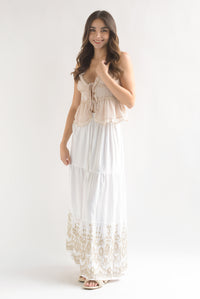 Fashion Styled Falda boho bordada Blanco