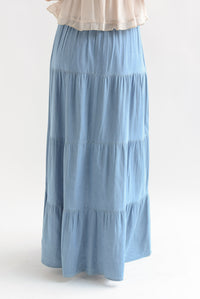 Fashion Styled Falda boho bordada Denim