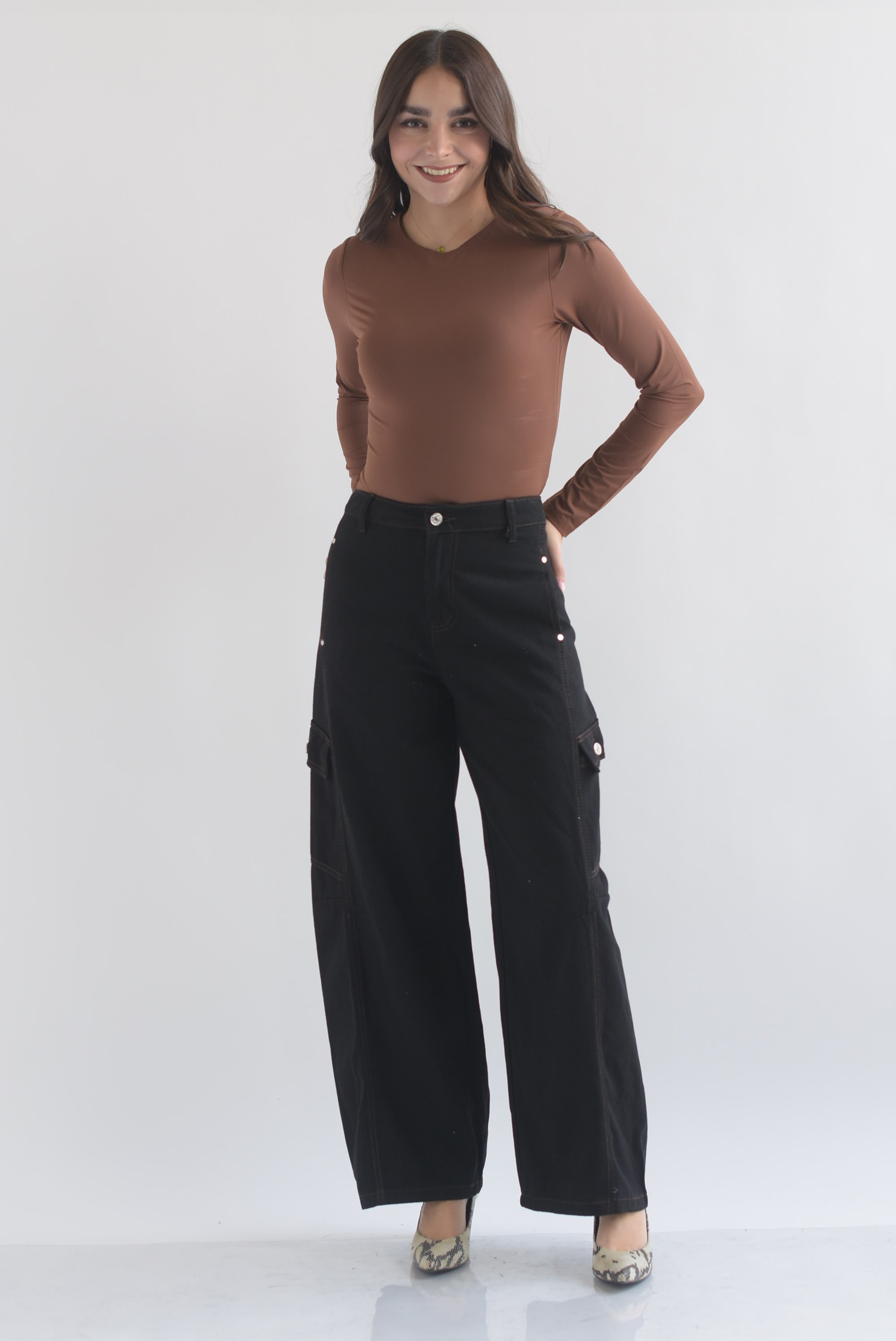 Jeans barrel costura