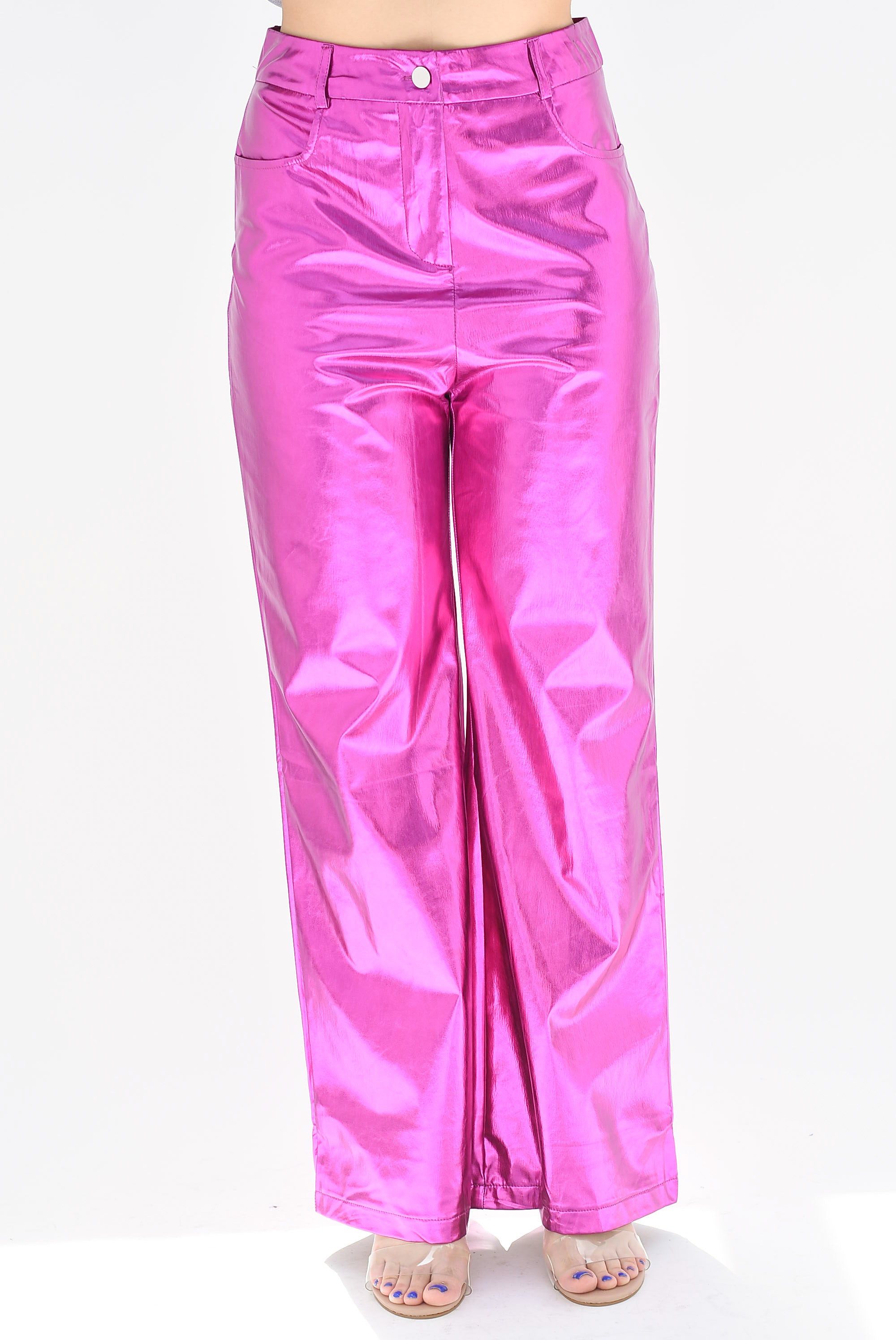 Pantalón pierna ancha metálico Fiusha