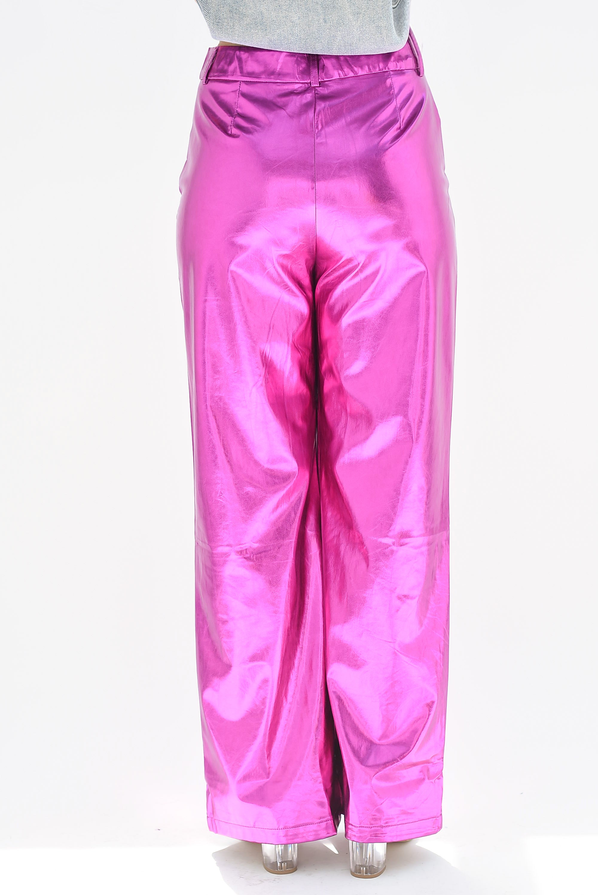 Pantalón pierna ancha metálico Fiusha