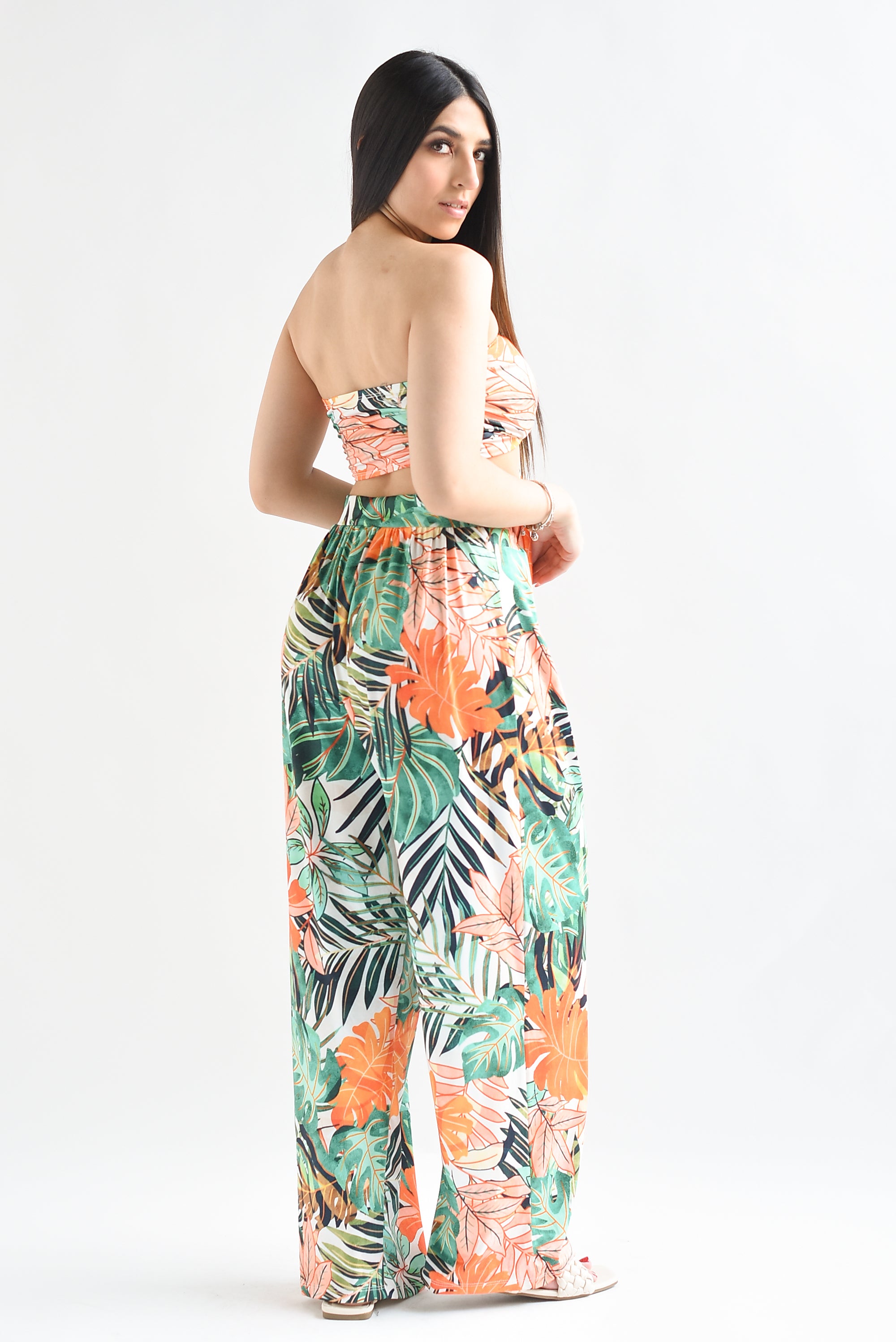 Set Pantalón y Top strapless Tropical