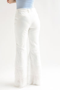 Fashion Styled Jeans campana encaje Blanco