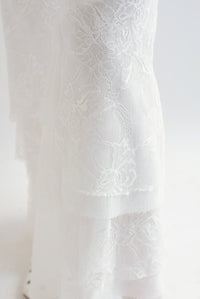 Fashion Styled Jeans campana encaje Blanco