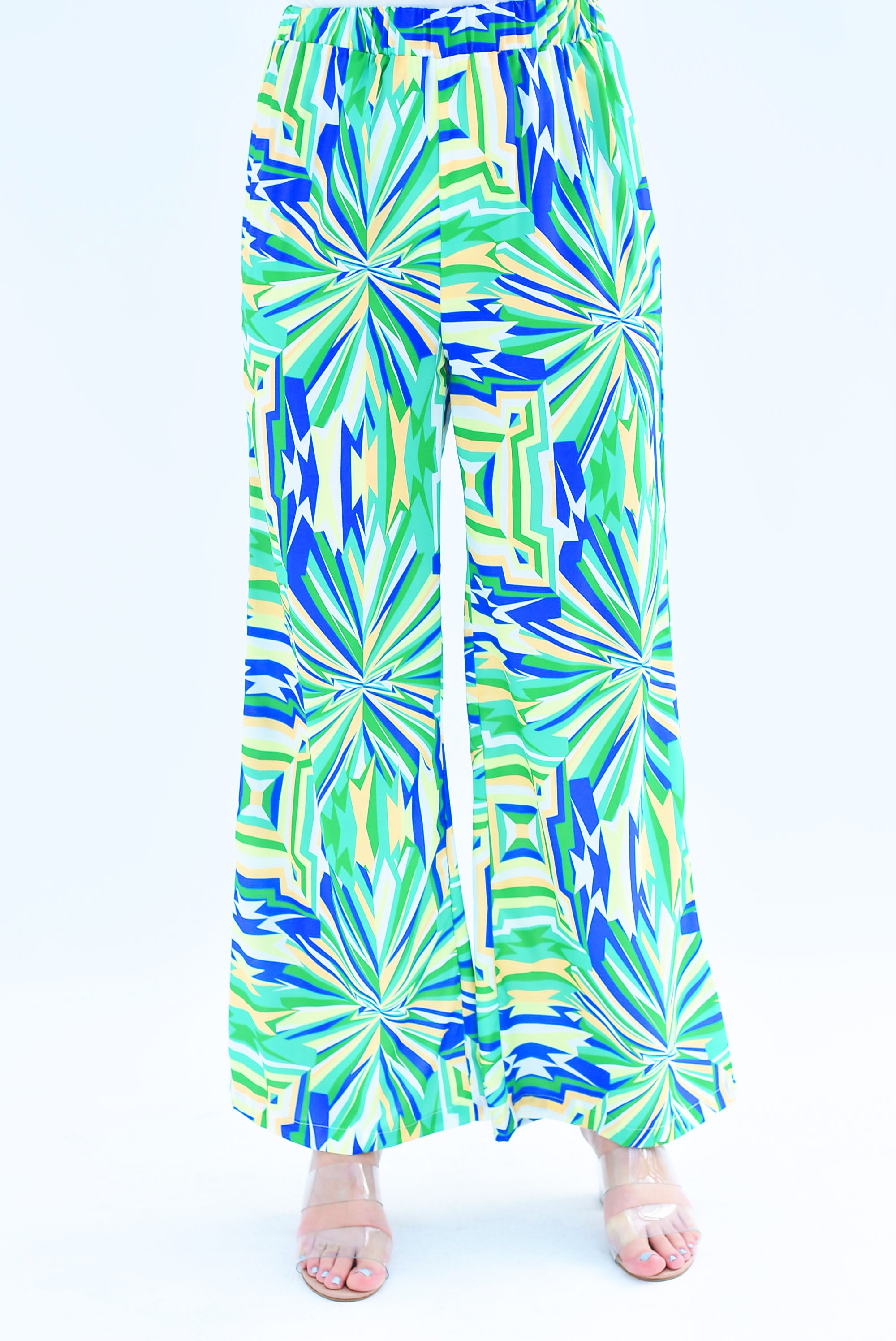 Pantalón explosión Verde con Azul Rey