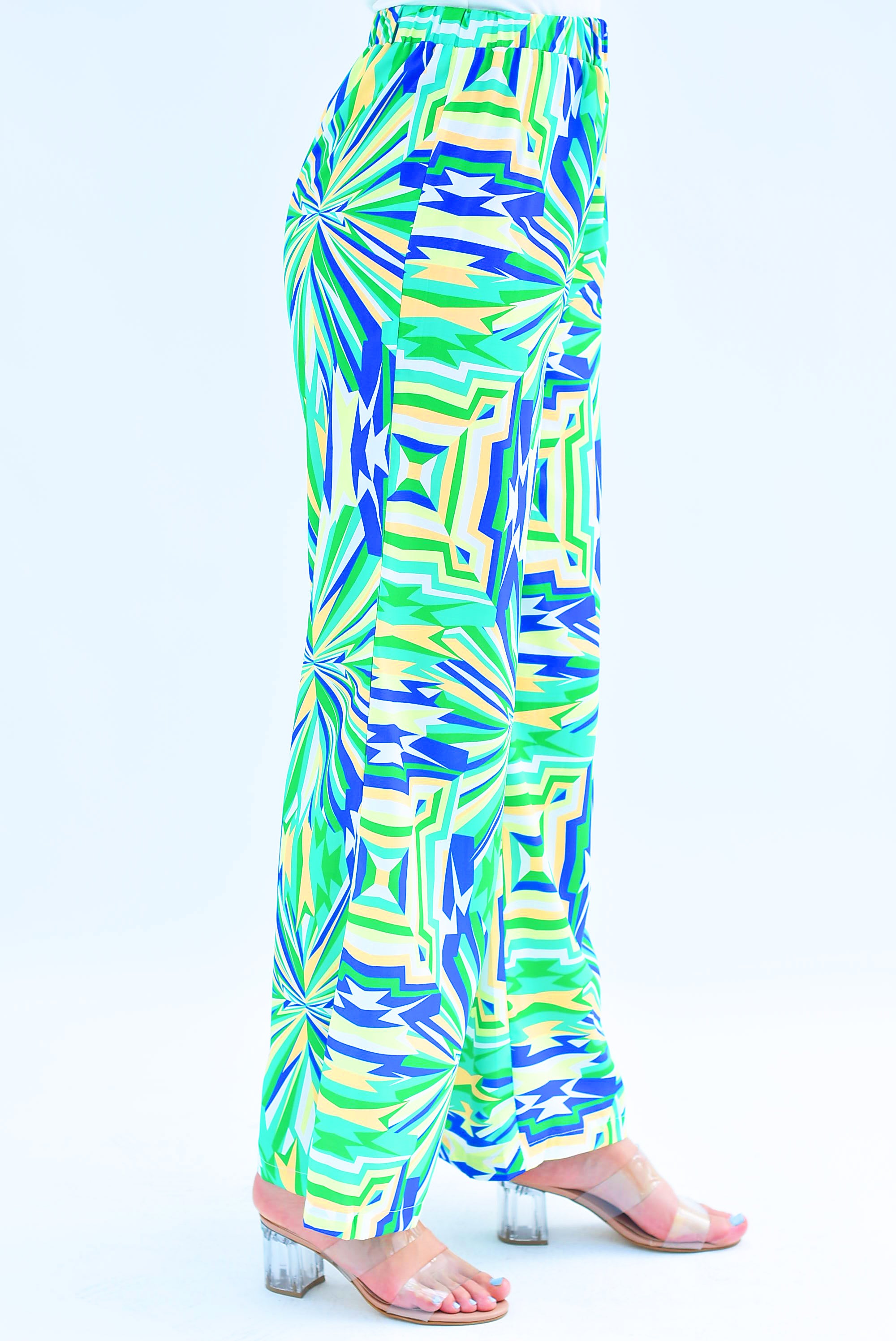 Pantalón explosión Verde con Azul Rey