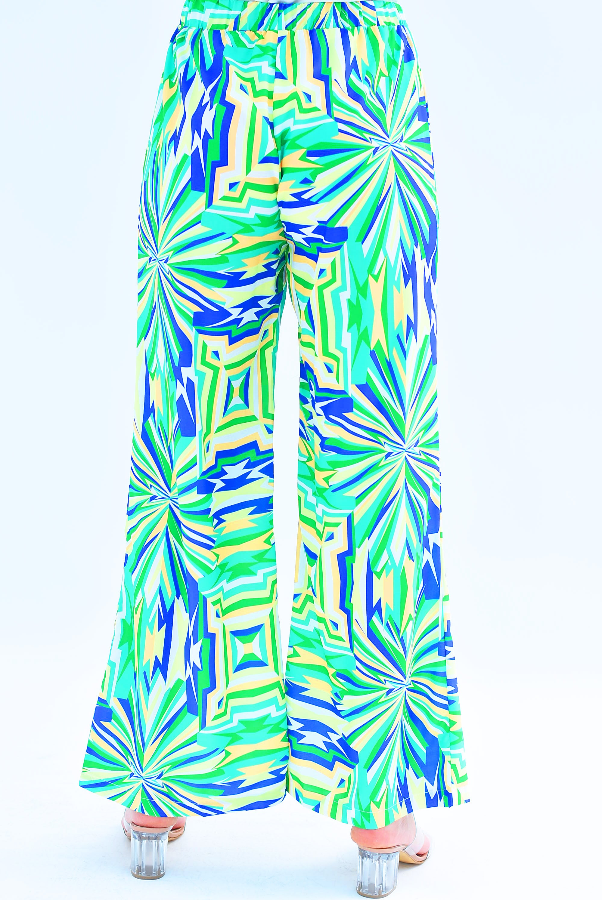 Pantalón explosión Verde con Azul Rey