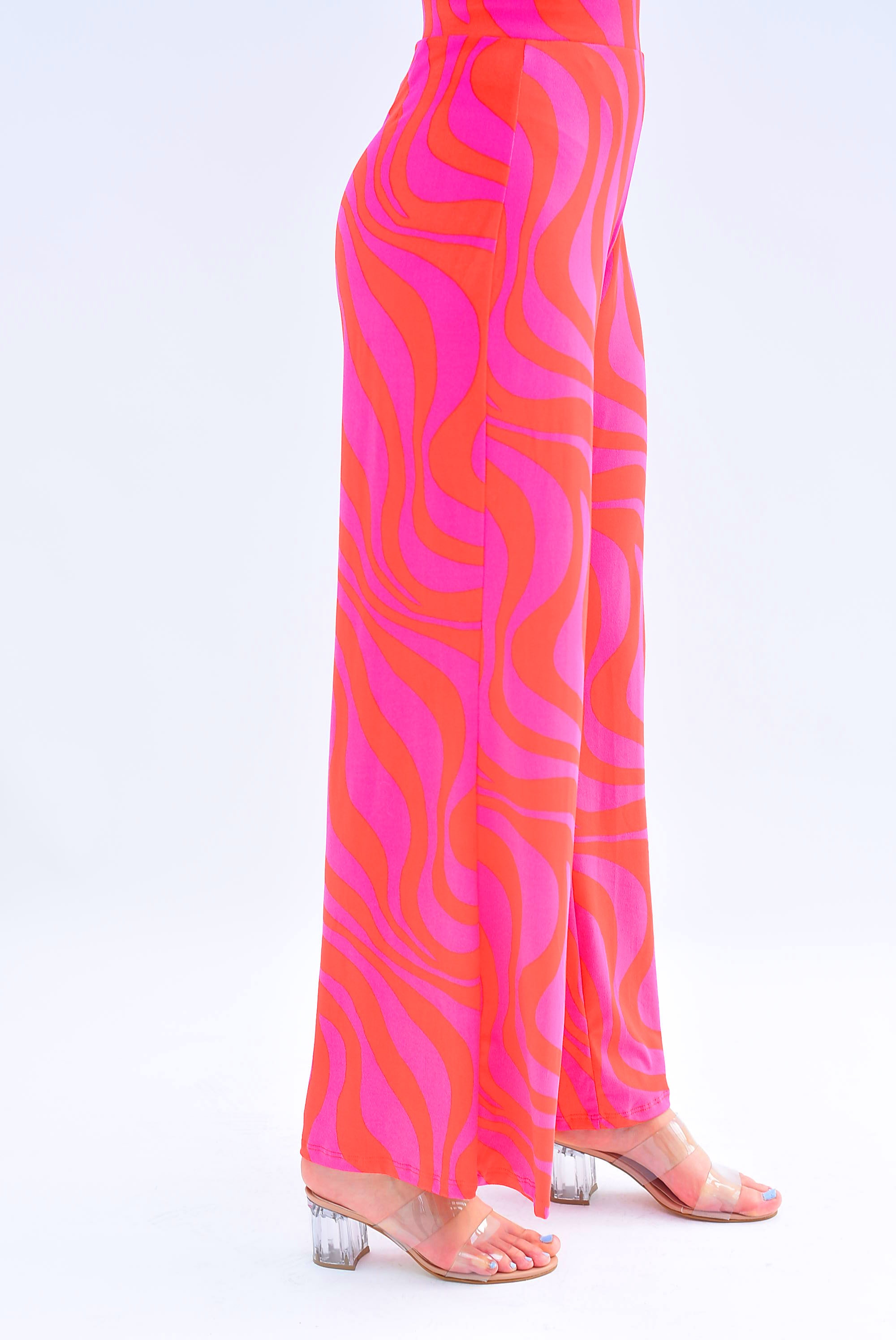 Pantalón algodón Magenta con Rojo