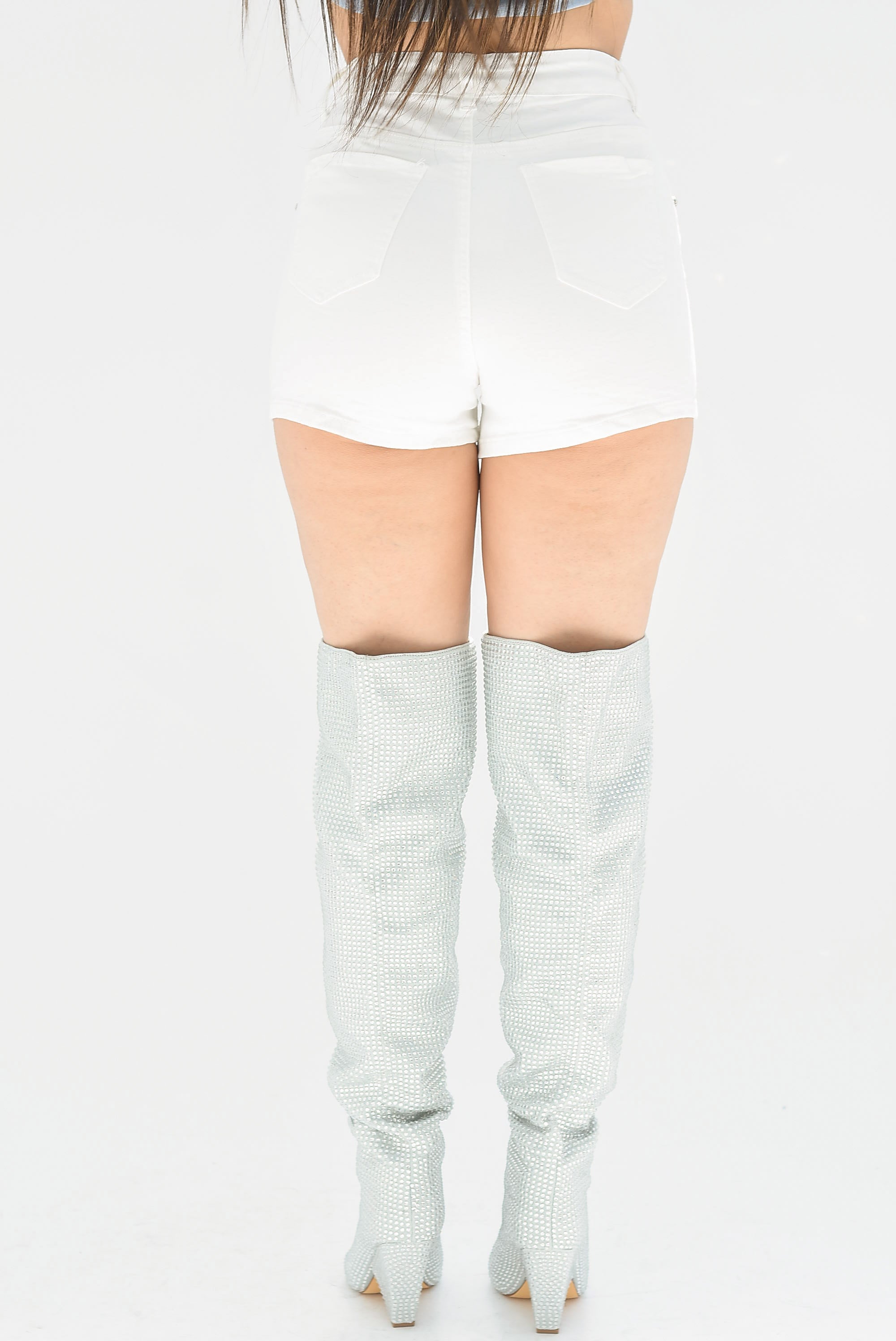 Short Denim corazones joya Blanco