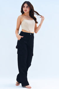 Fashion Styled Corset varillas strapless Nude