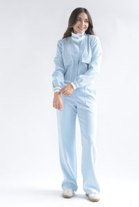 Fashion Styled Set Pantalón y Chamarra cargo Azul Baby