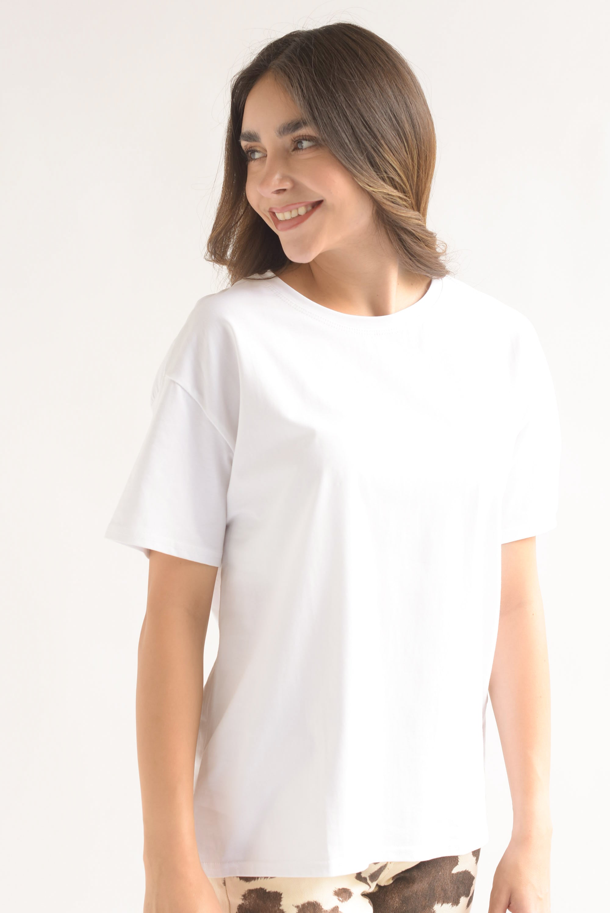 T-Shirt amplia manga corta Blanca