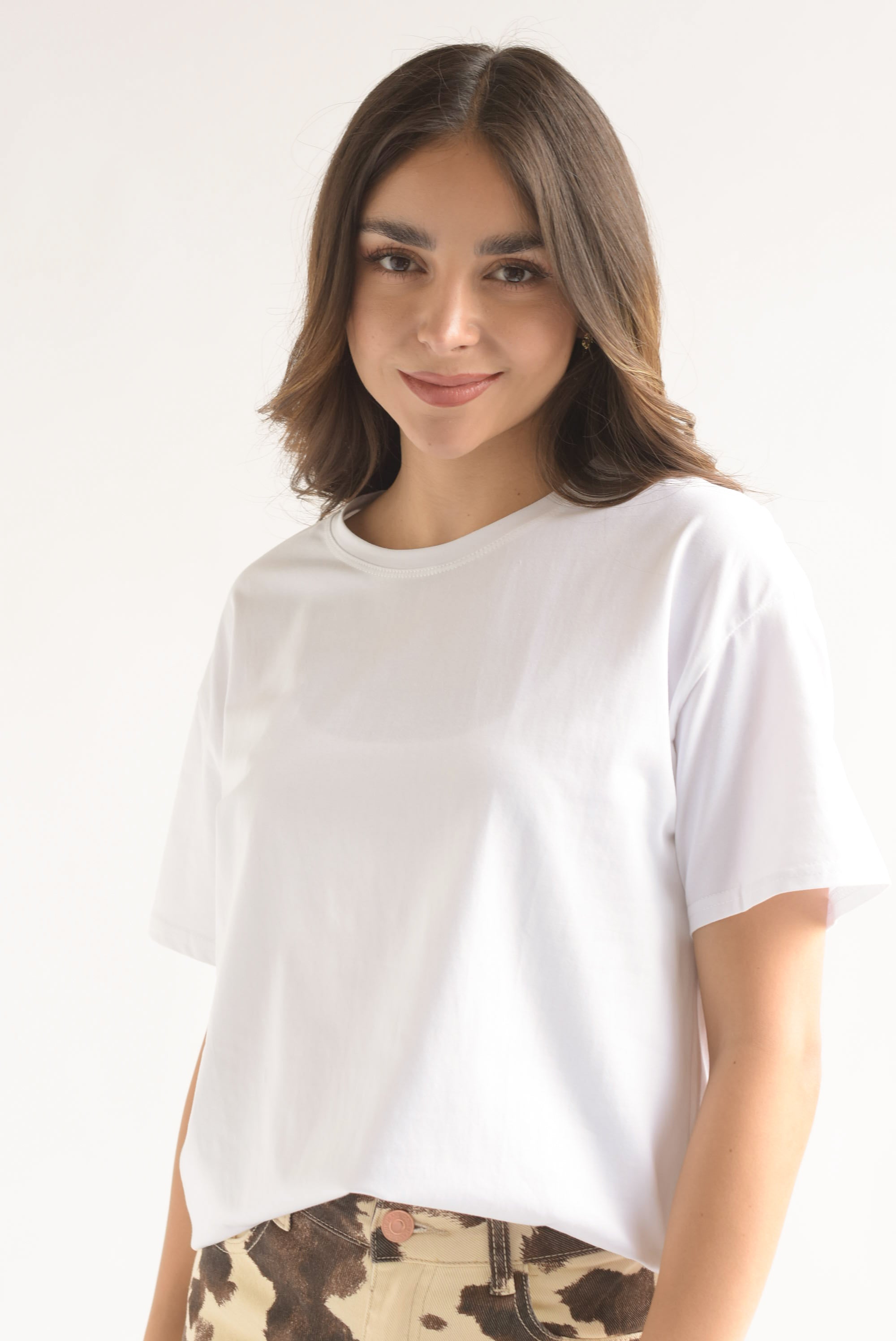 T-Shirt amplia manga corta Blanca