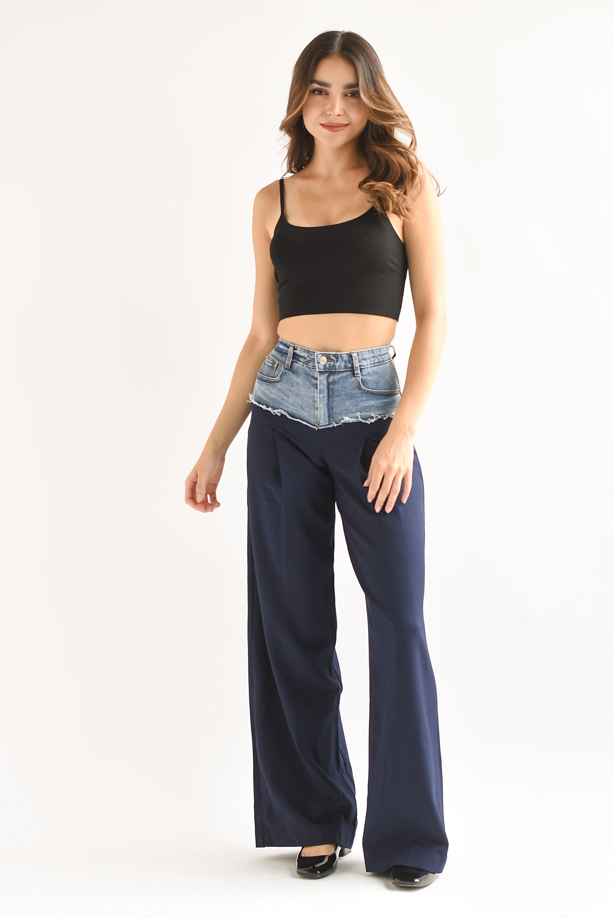 Pantalón sastre Denim Azul Marino