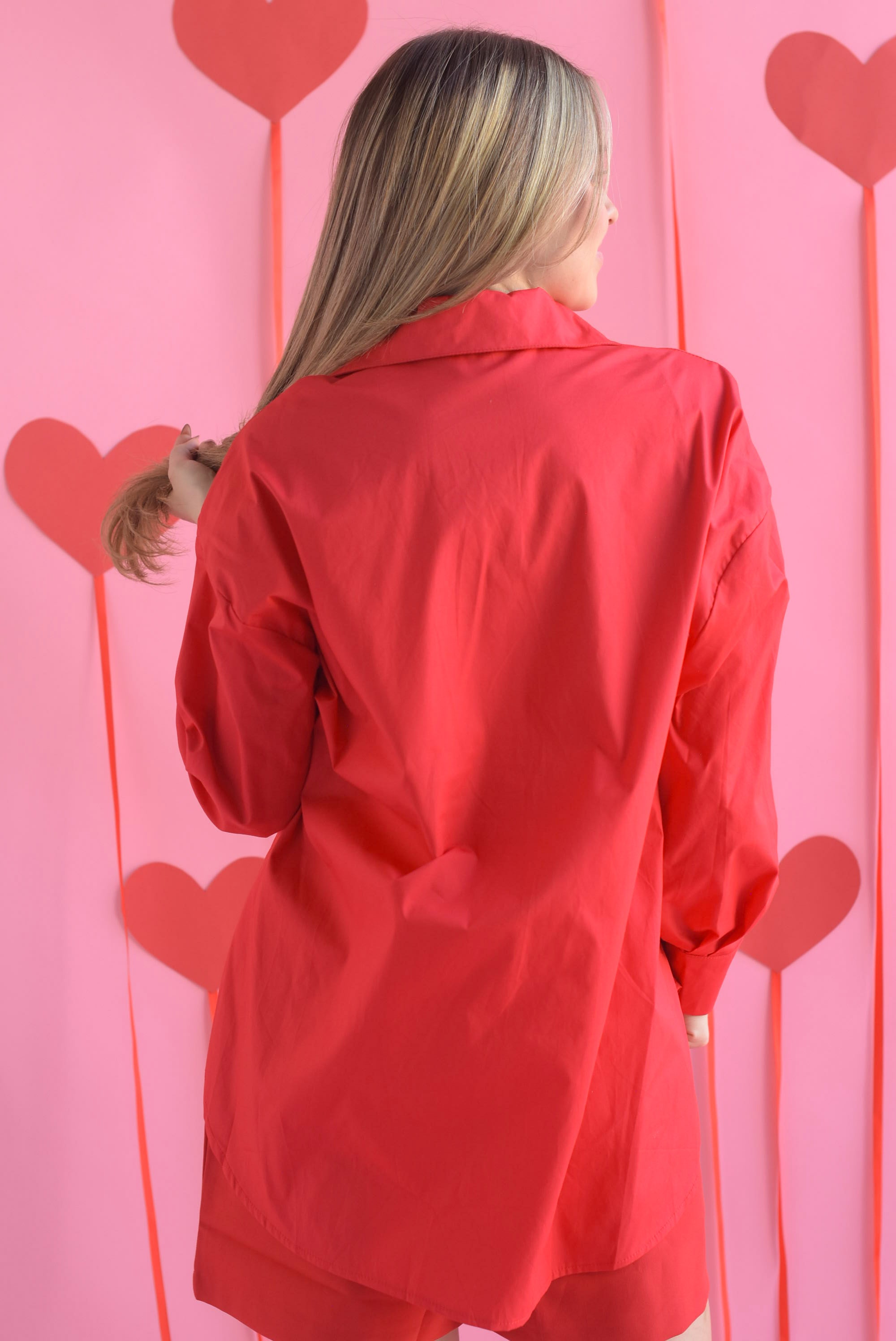 Camisa asimétrica corazones textura