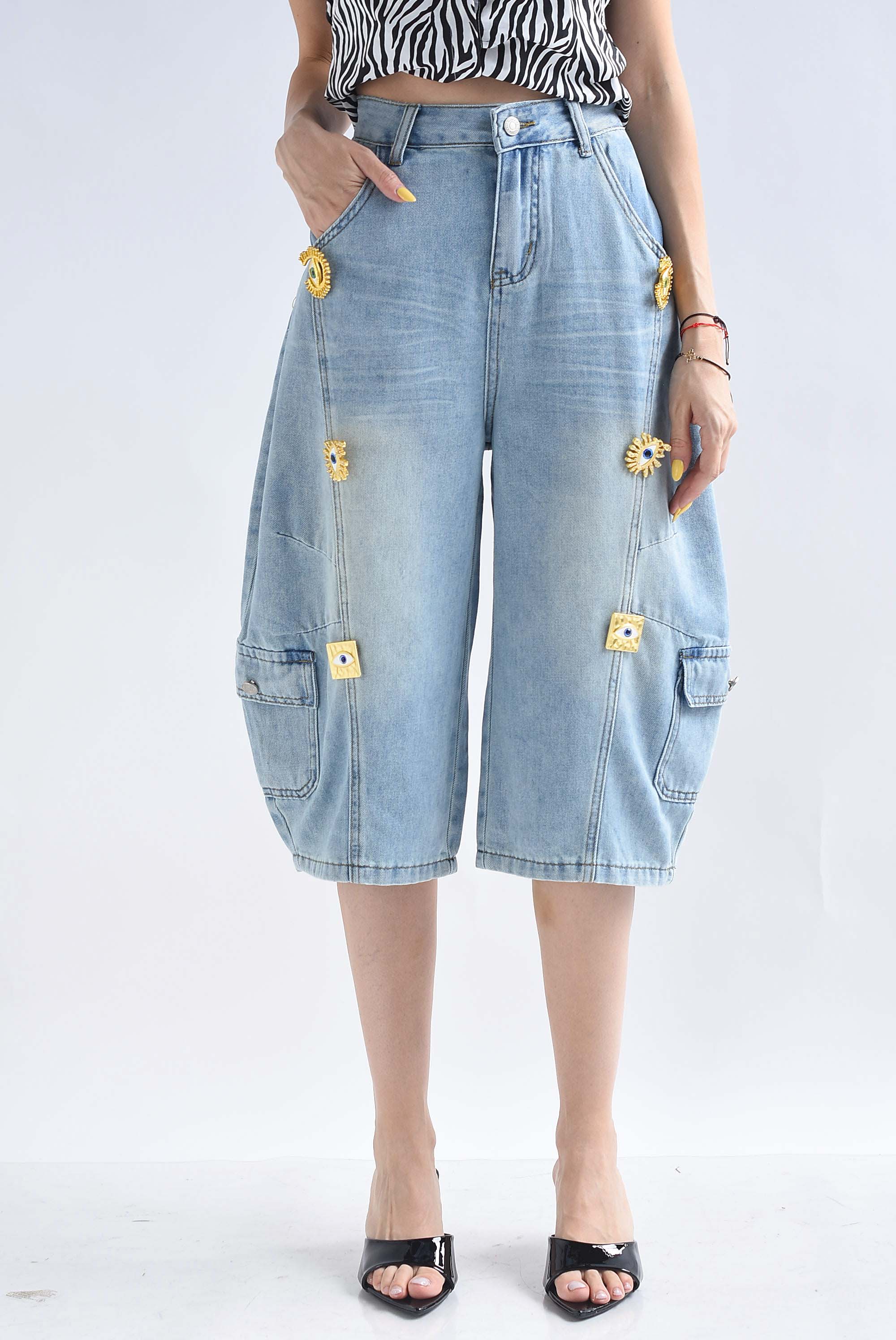 Bermuda barrel culotte broches