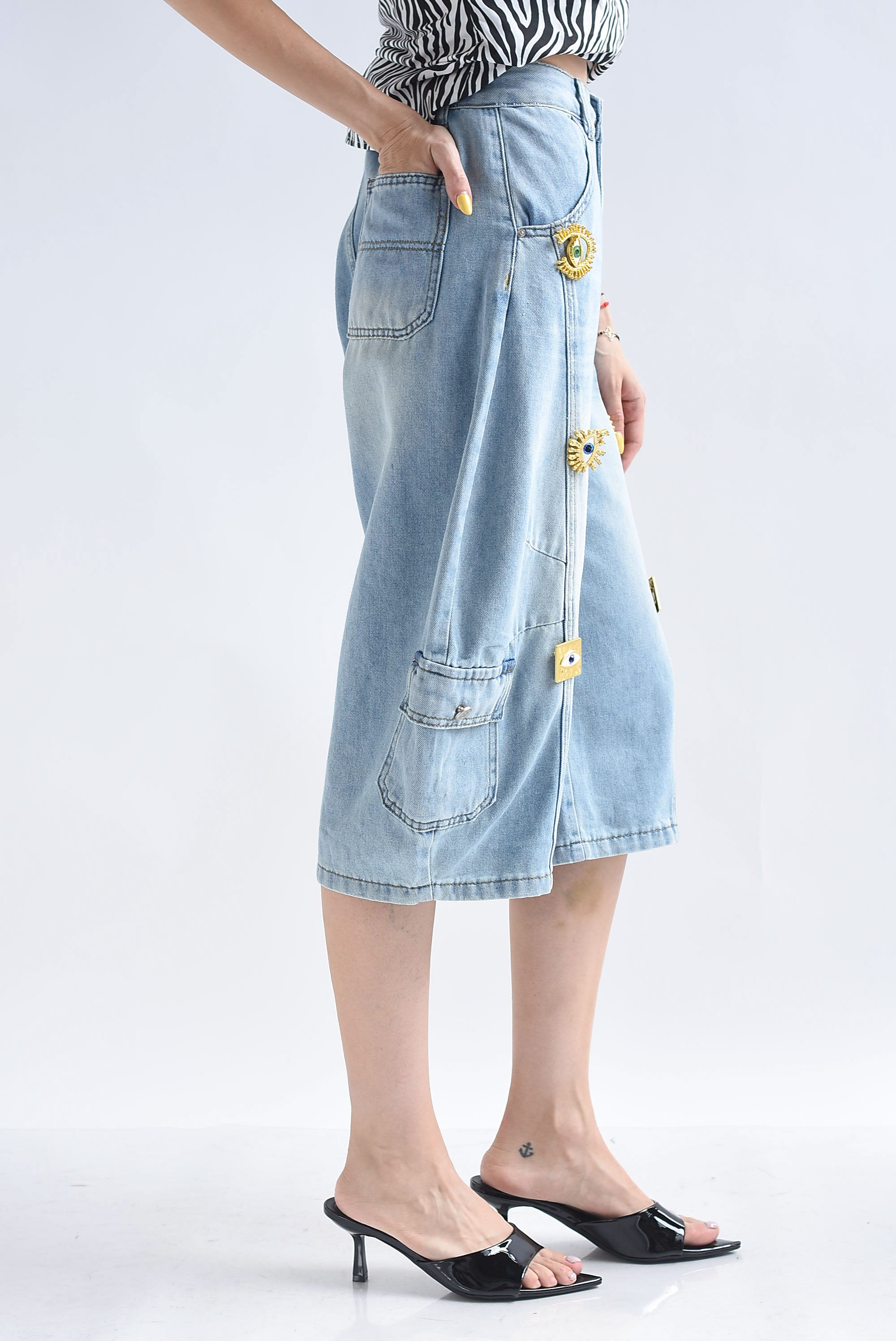 Bermuda barrel culotte broches