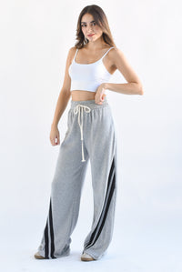 Fashion Styled Pantalón wide algodón track Gris