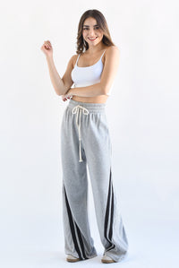 Fashion Styled Pantalón wide algodón track Gris