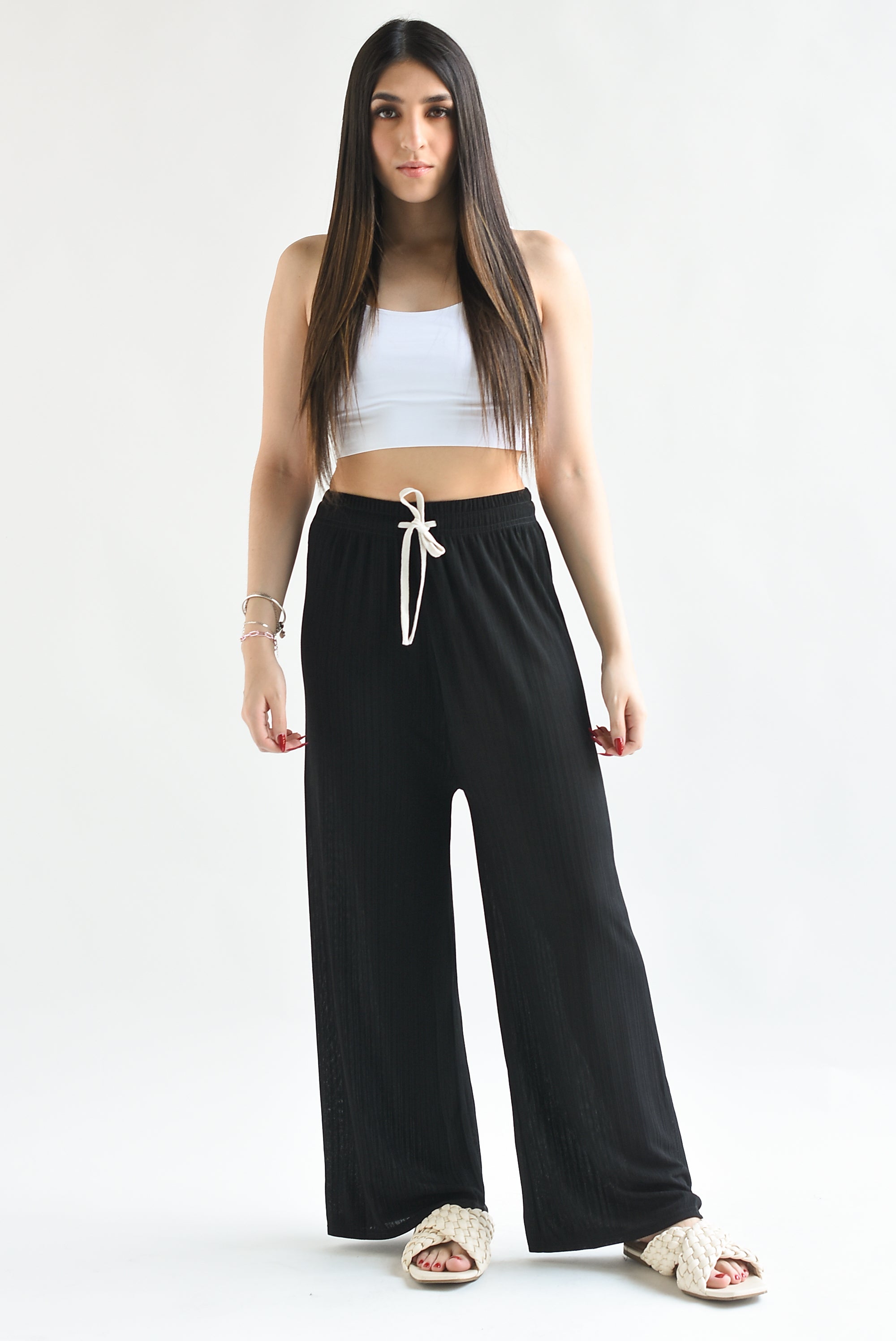 Pantalón textura Negro
