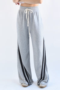 Fashion Styled Pantalón wide algodón track Gris
