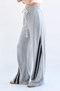 Fashion Styled Pantalón wide algodón track Gris