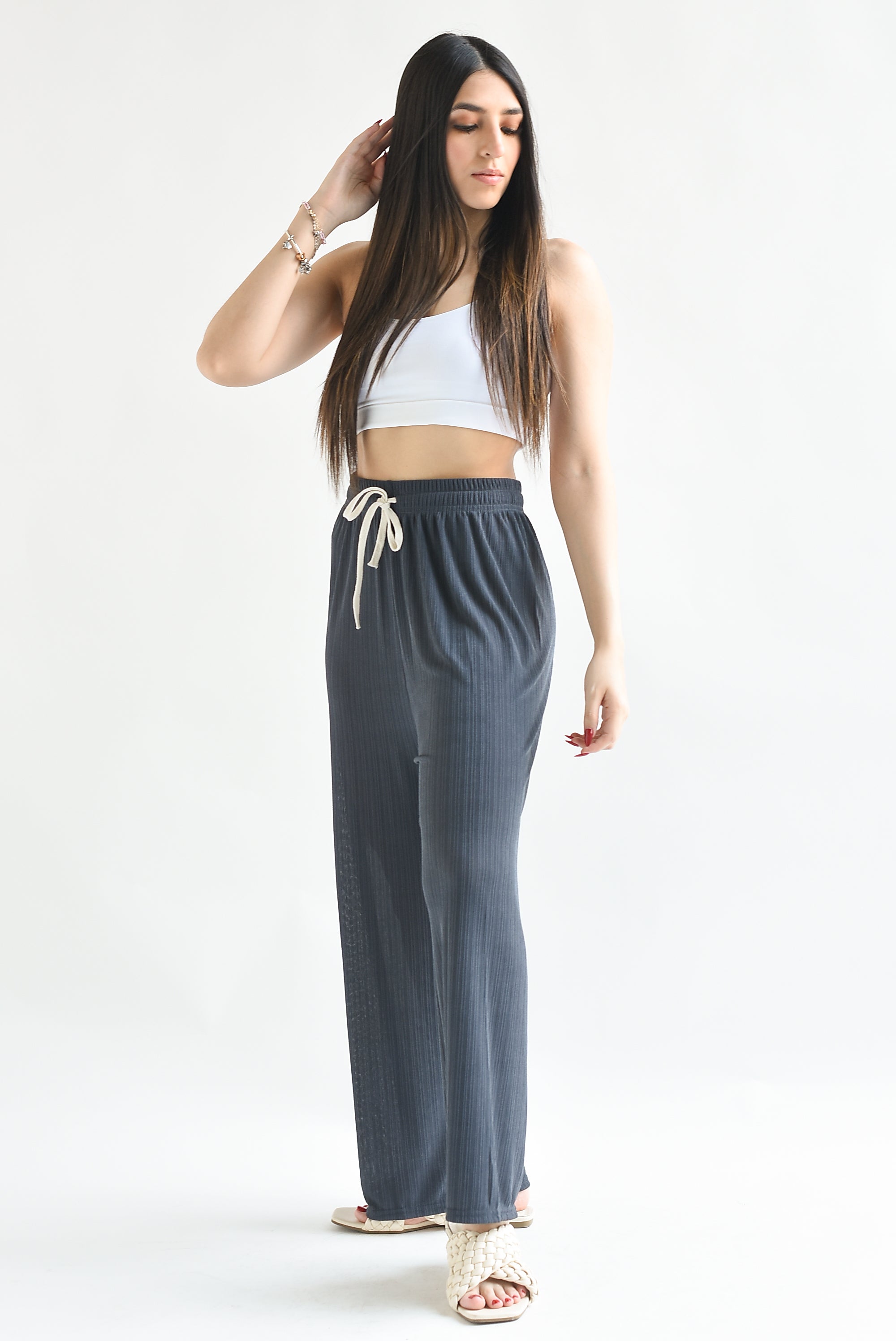 Pantalón textura Gris Oxford