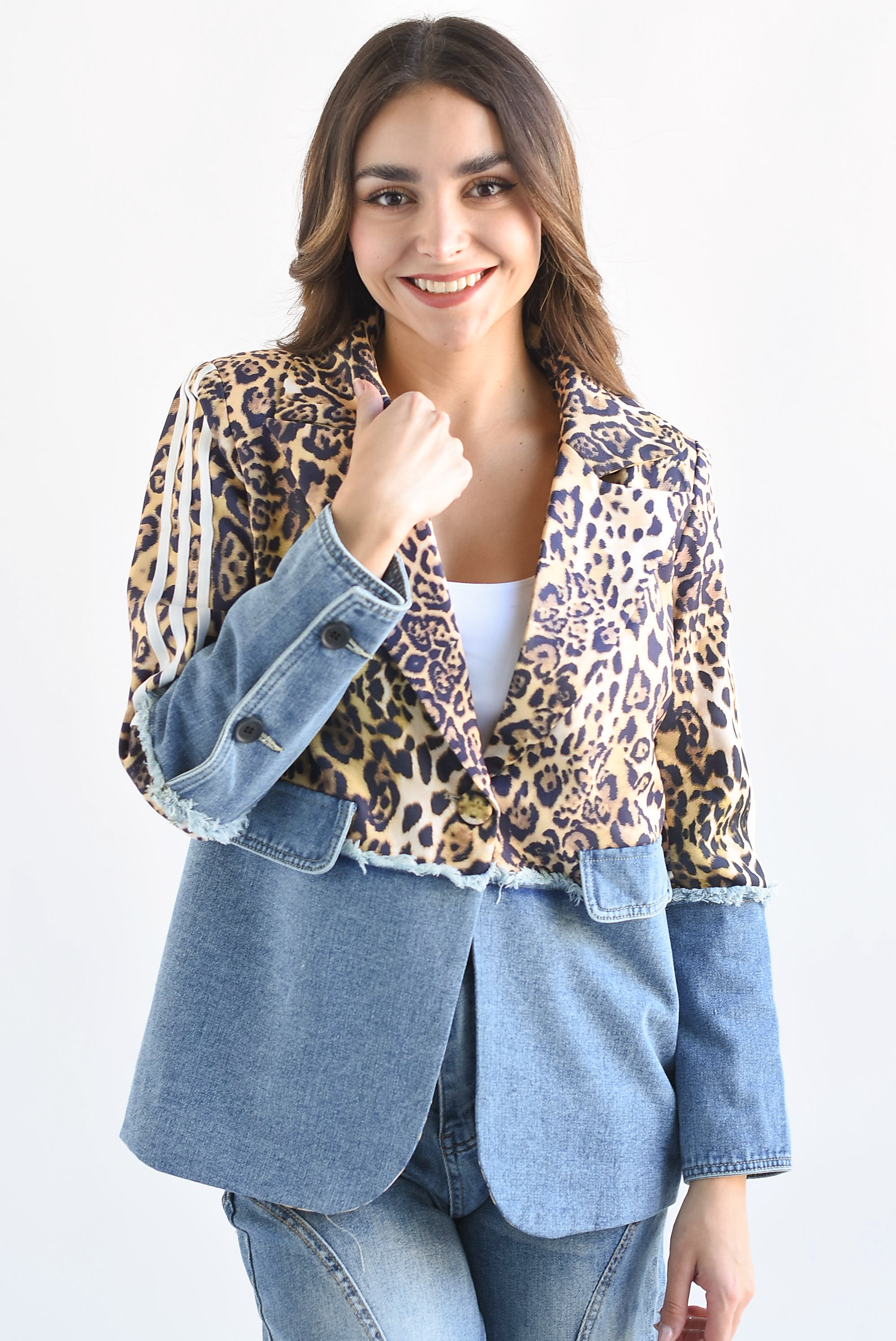 Blazer Denim Leopardo track