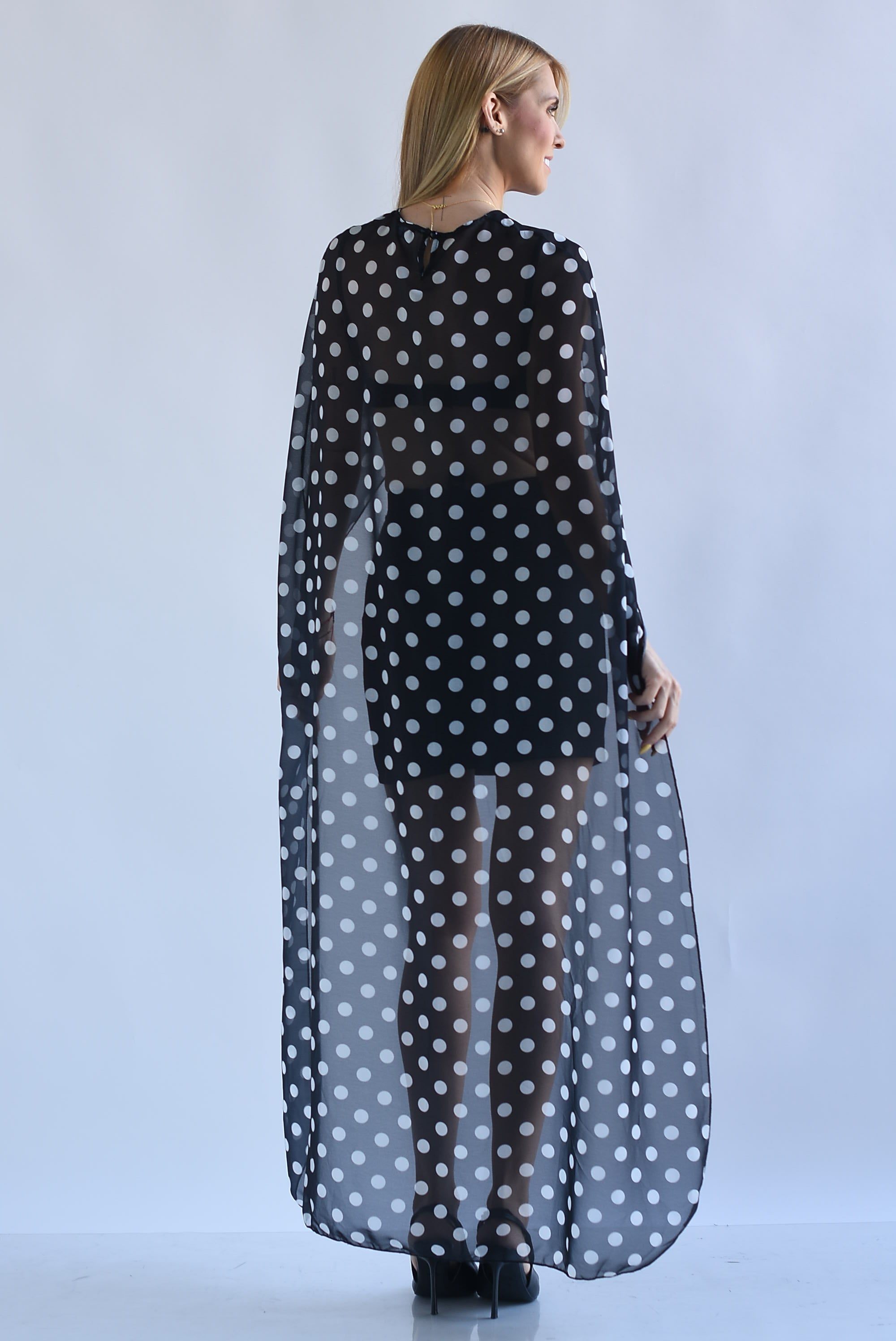 Set Falda, Top y Capa polka dots