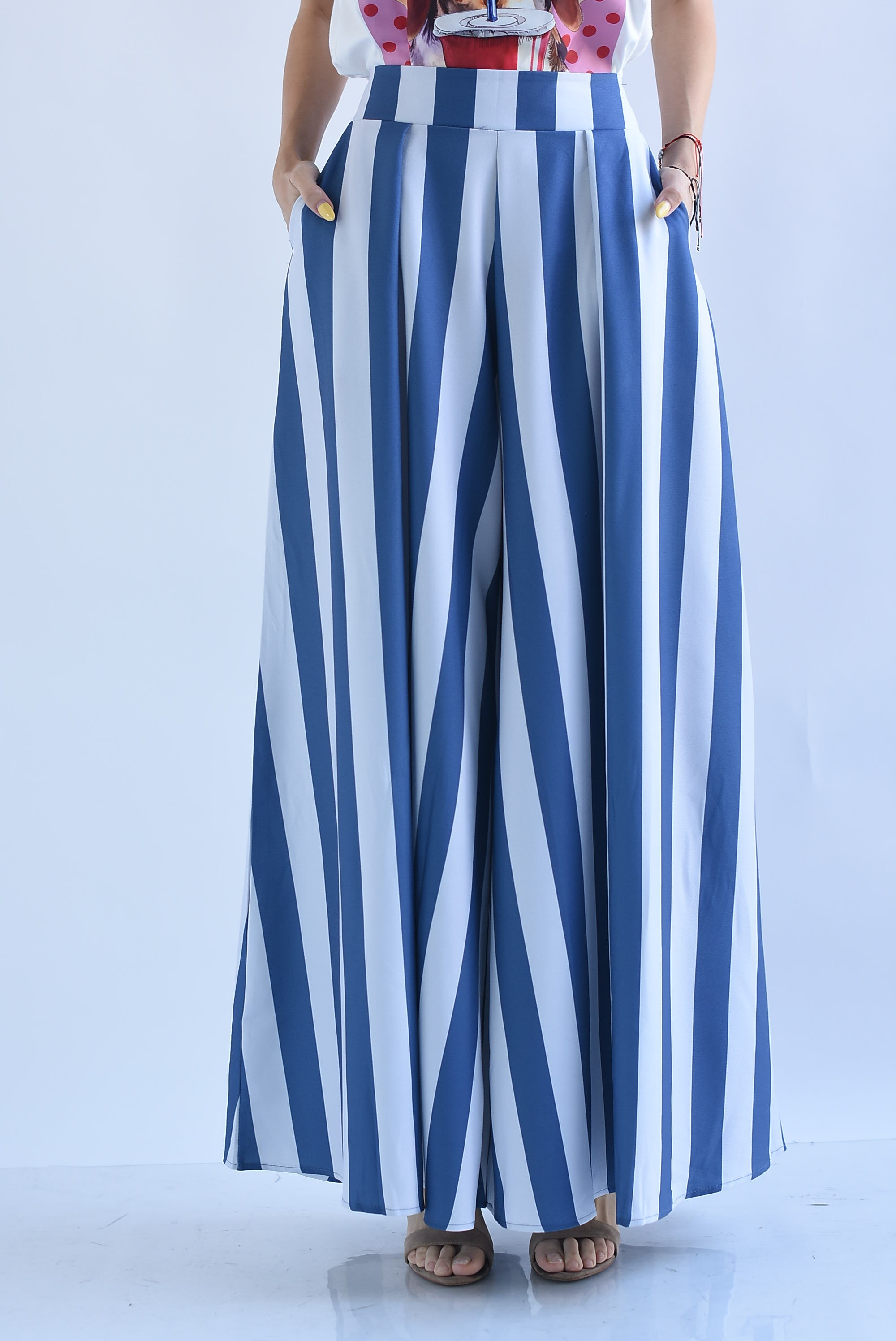 Pantalón de vestir pata de elefante rayas