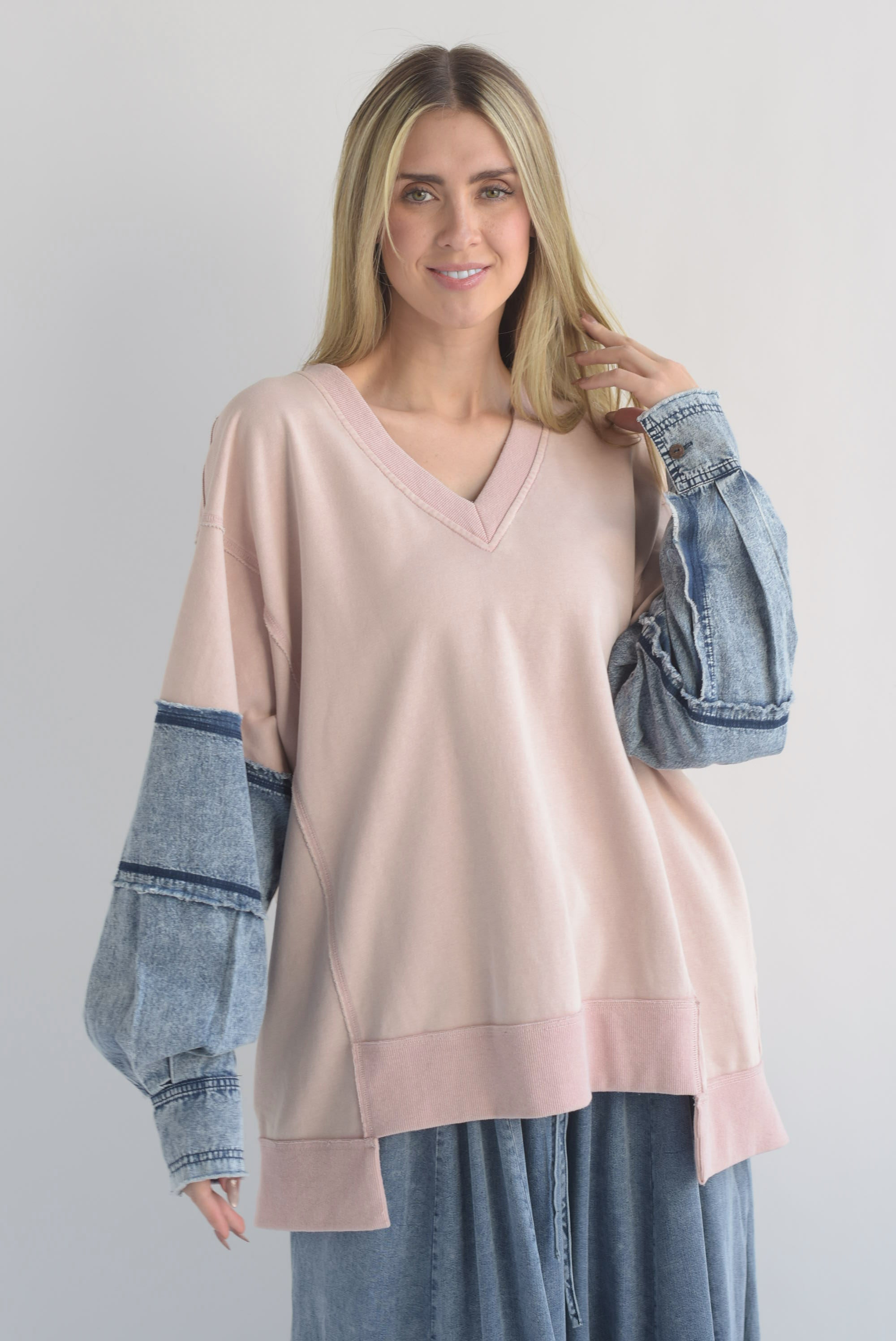 Sudadera mangas Denim