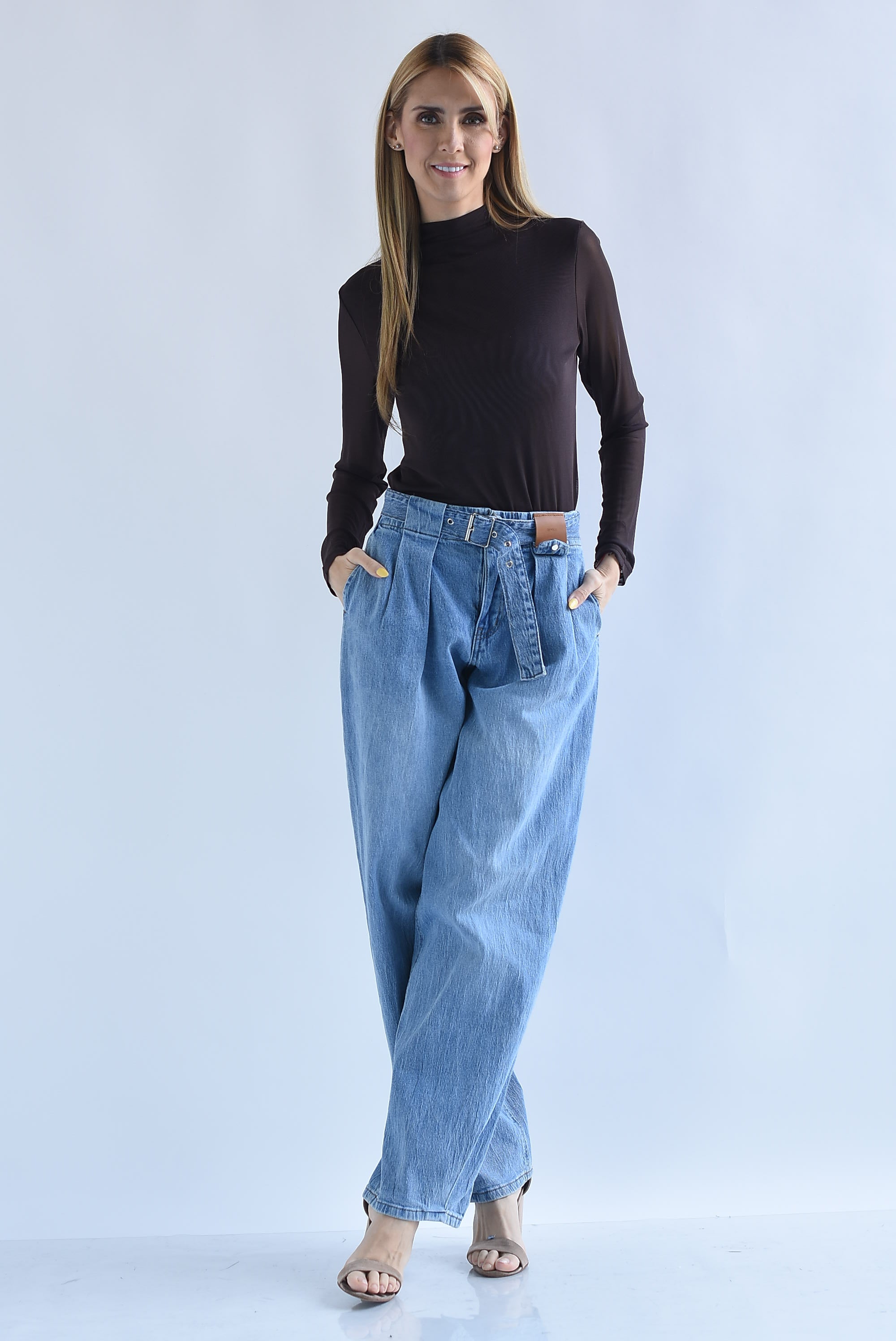 Blusa mesh doble manga larga