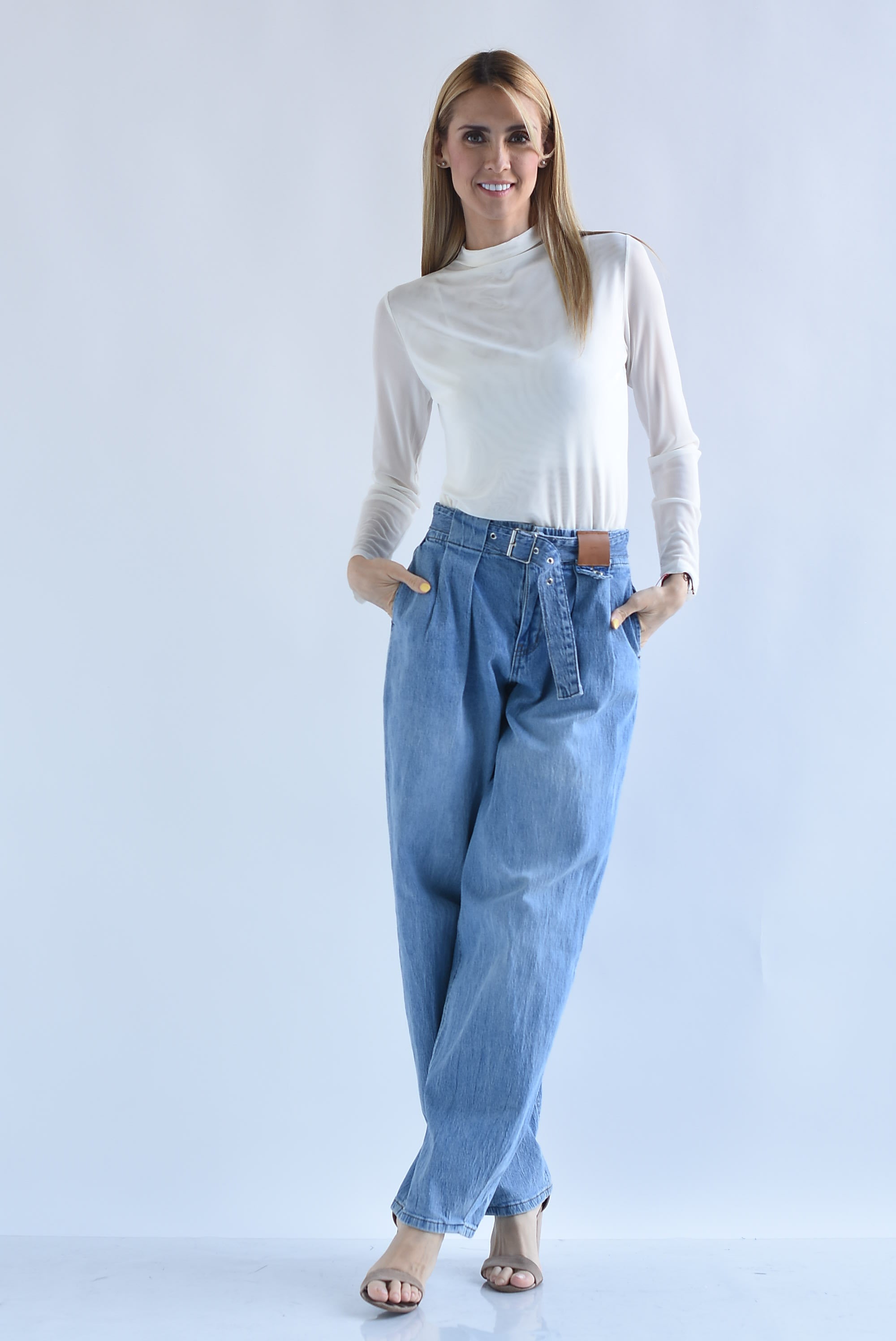 Blusa mesh doble manga larga