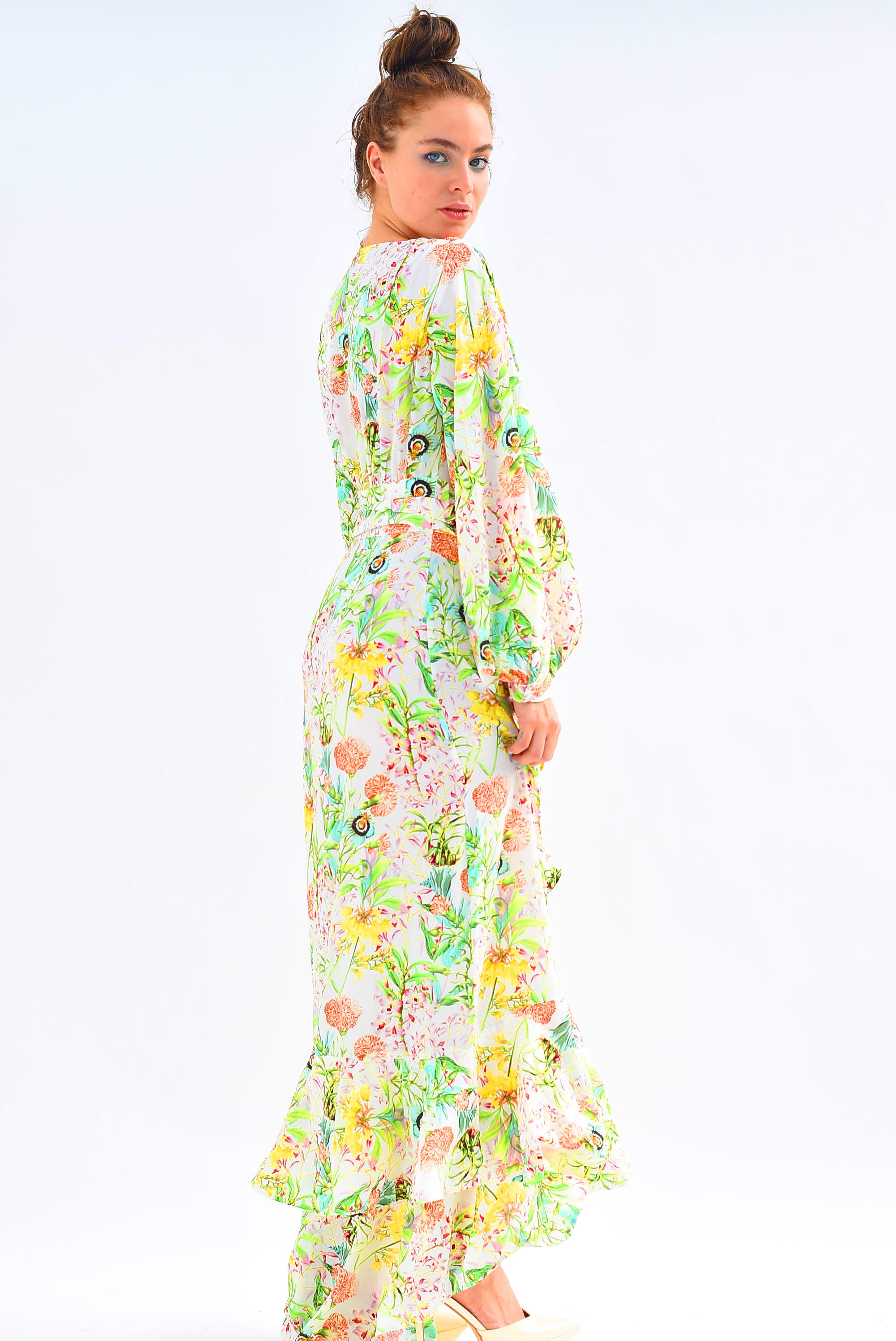 Vestido olán asimétrico Flores