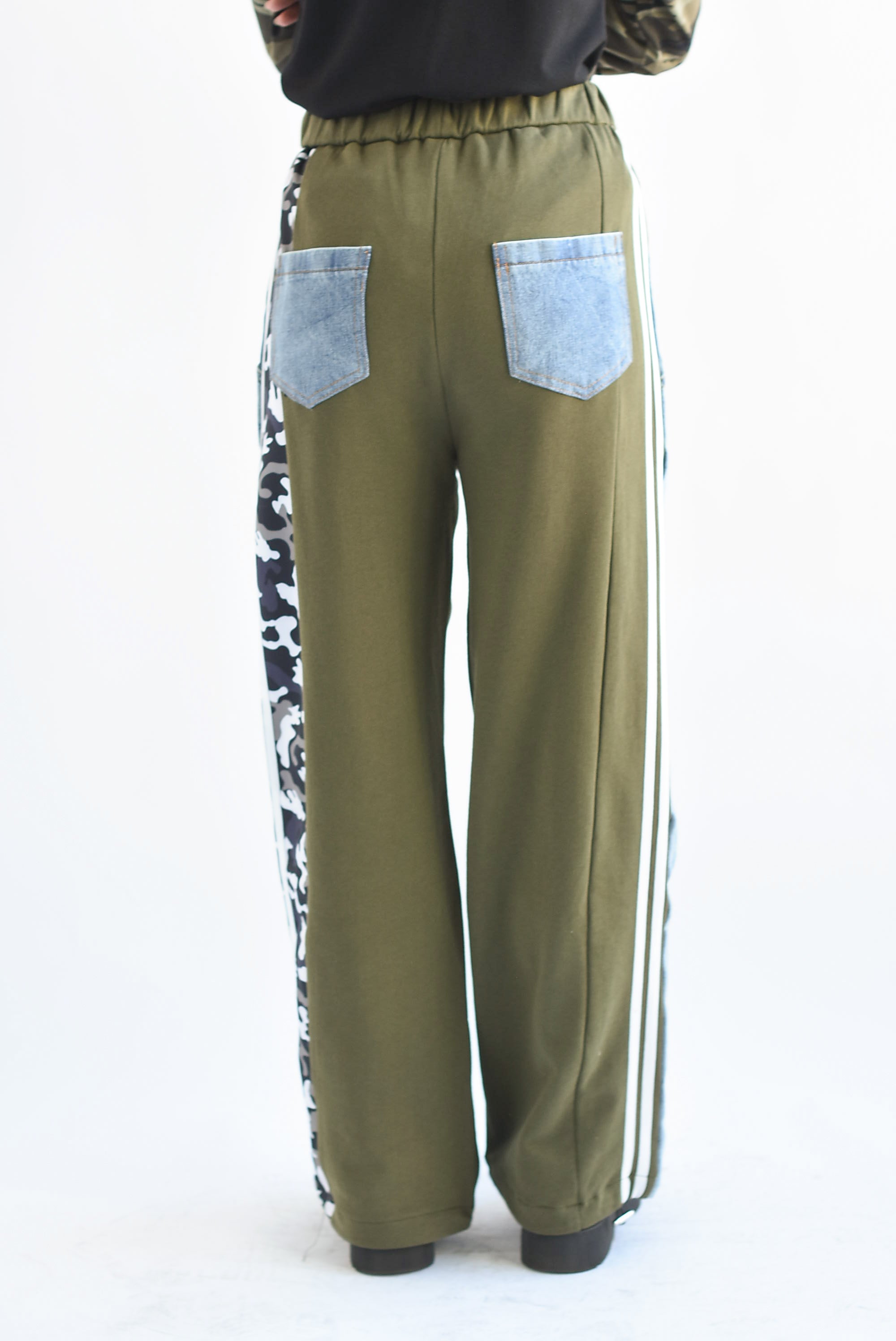 Pantalón Denim track Verde Olivo