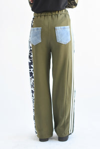 Fashion Styled Pantalón Denim track Verde Olivo